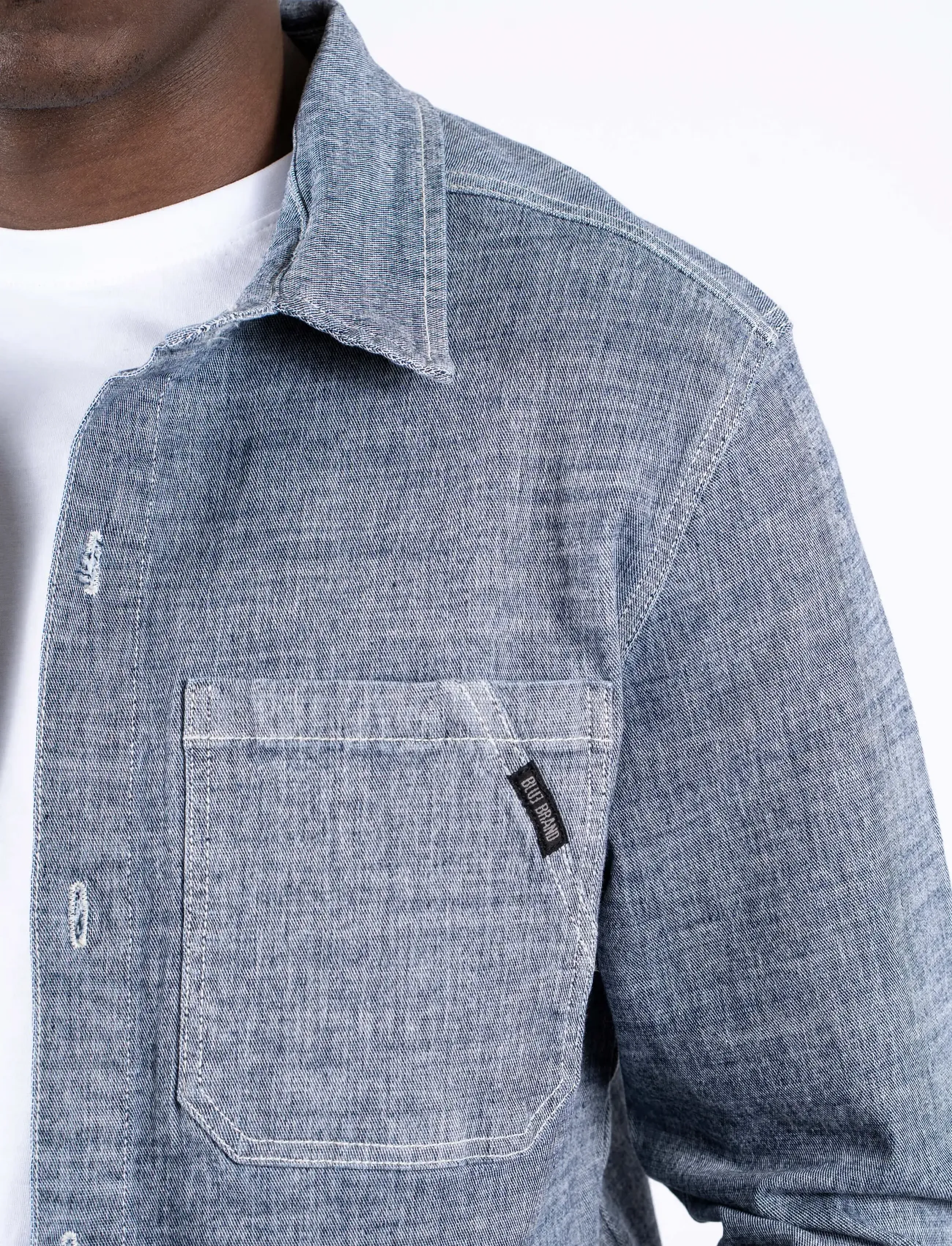 Marcus - MApenley ls overshirt - sügisesed riided - light blue wash - 5