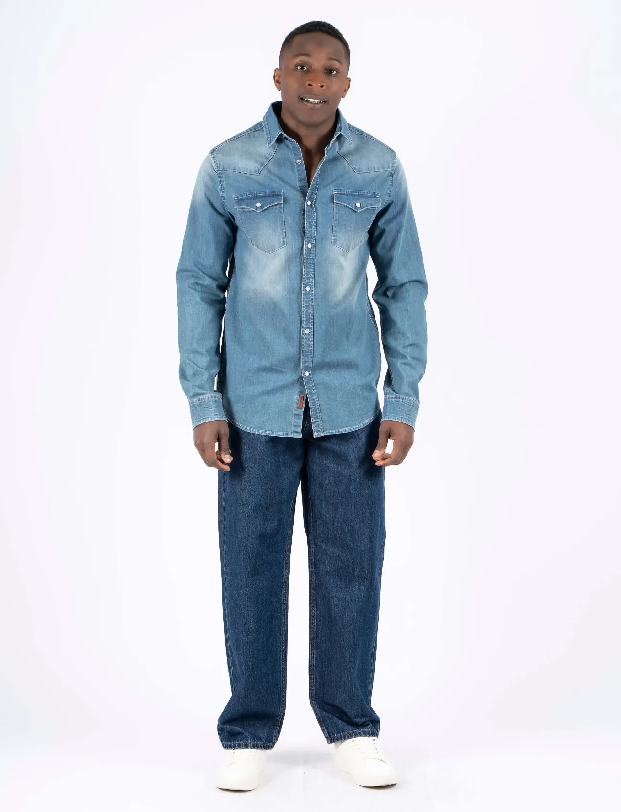 Marcus - MAmojo ls shirt NOOS - mehed - med. blue wash - 3