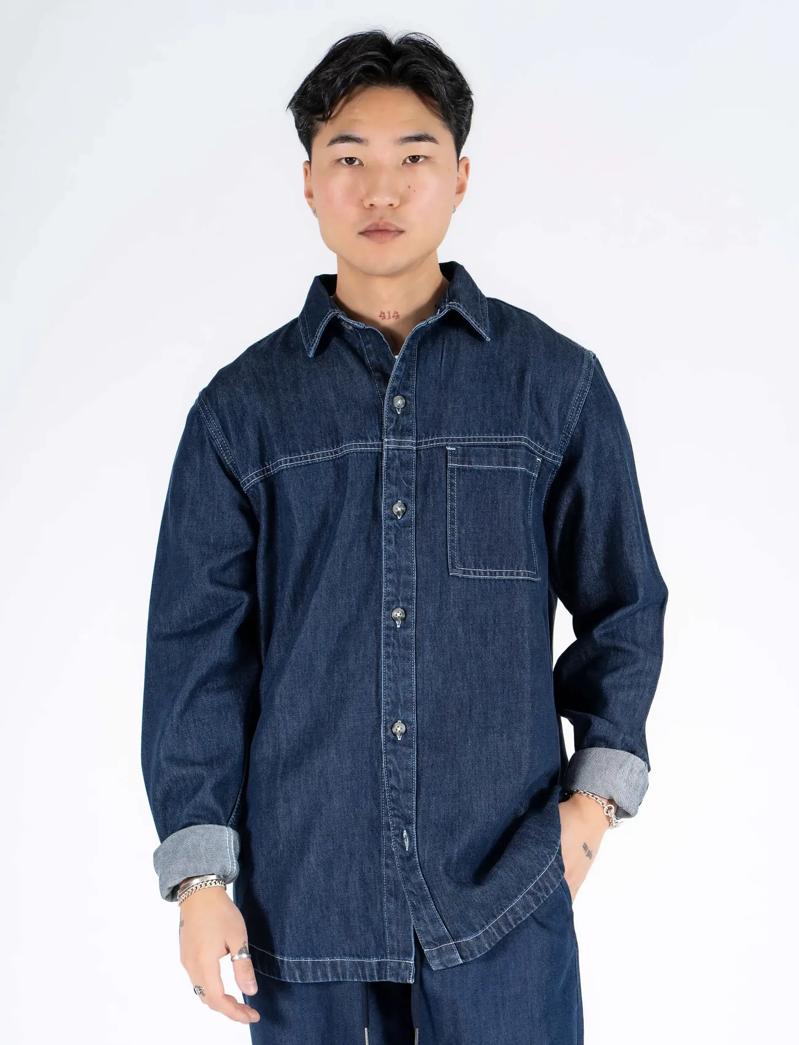 Marcus - MAstuart 2051 overshirt - sügisesed riided - blue night wash - 0