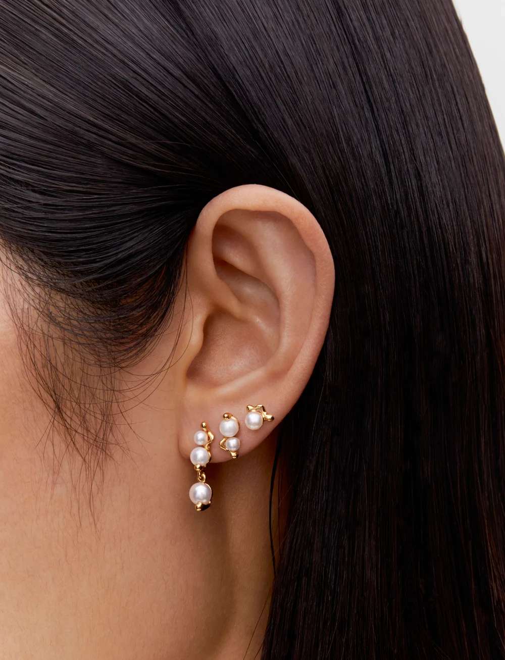 Maria Black - Shibuya Ni Stud - pärlörhängen - gold - 2