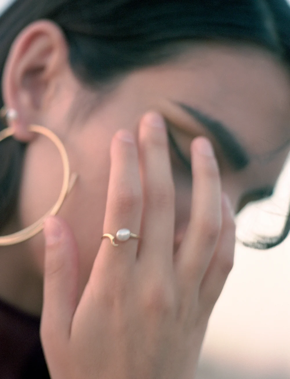 Maria Black - Moonshine Ring - confirmation - gold hp - 0