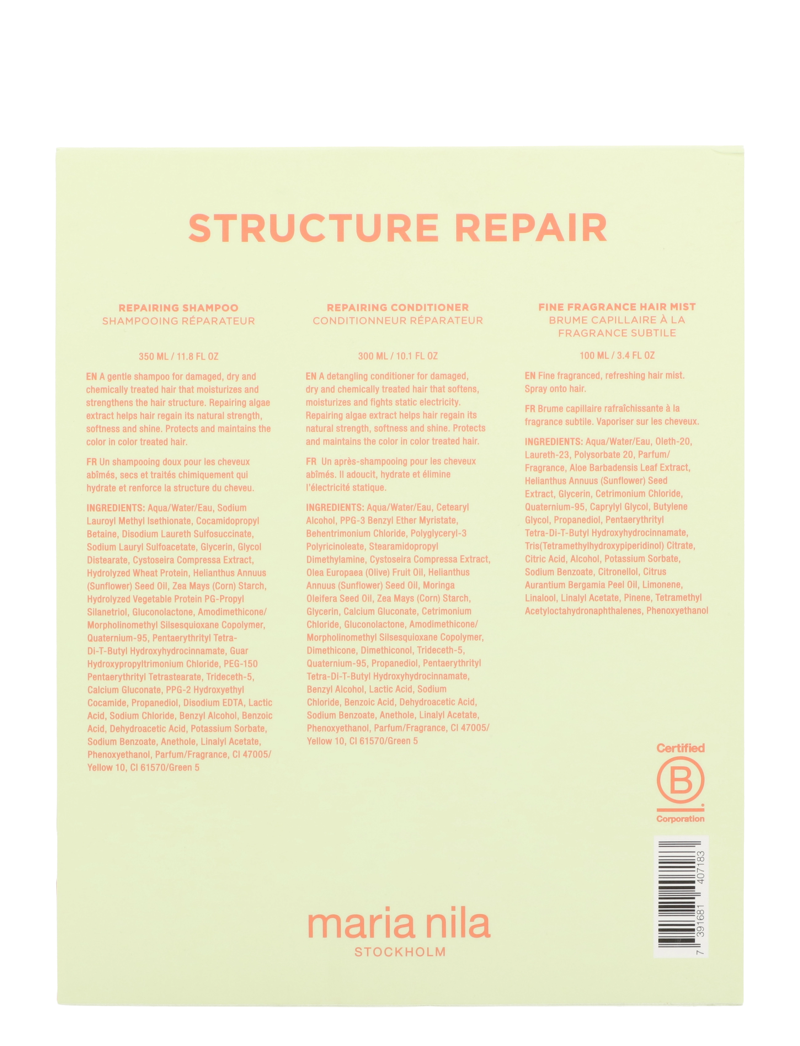 Maria Nila - Holiday Box Structure Repair - giftset - clear - 1