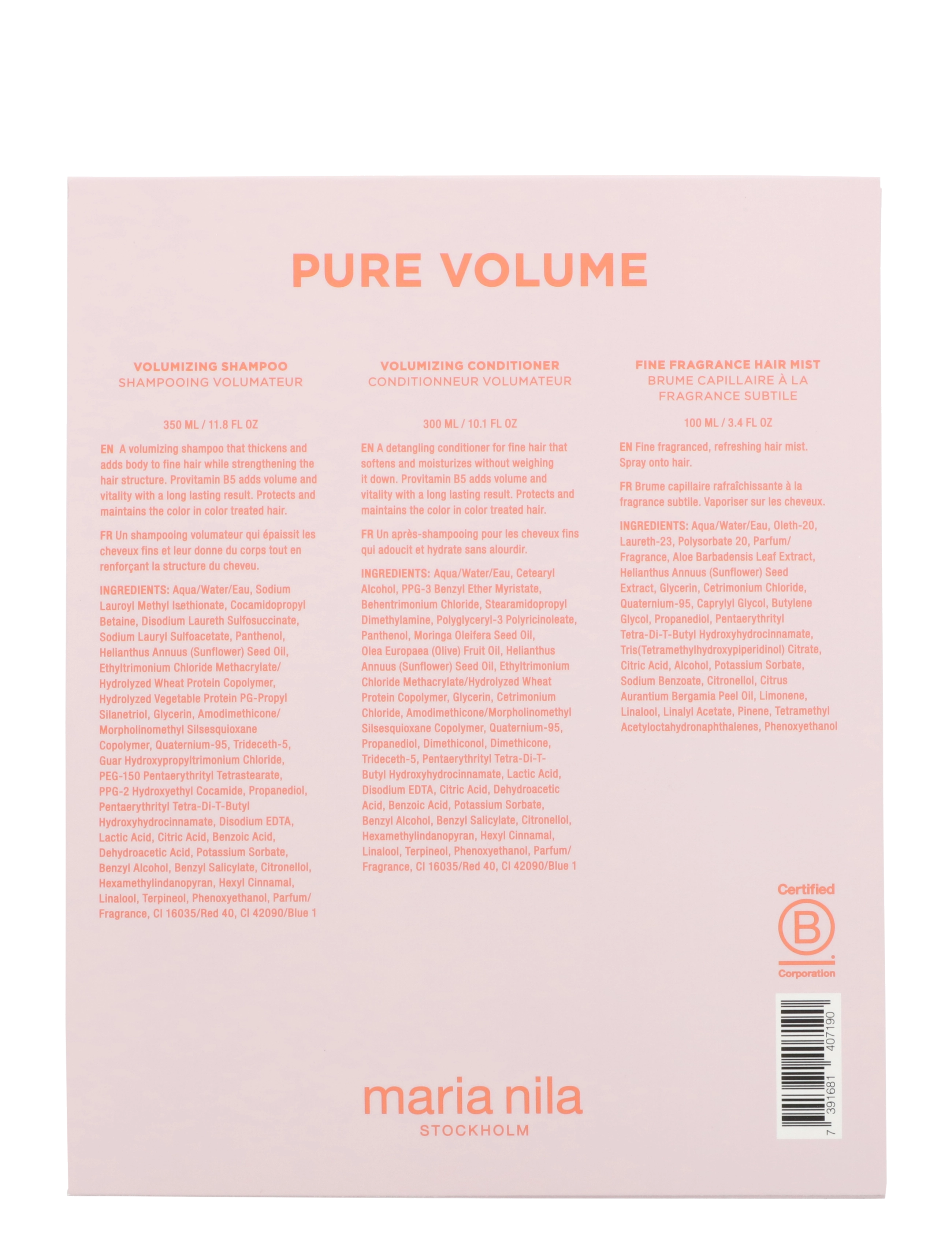 Maria Nila - Holiday Box Pure Volume - giftset - clear - 1