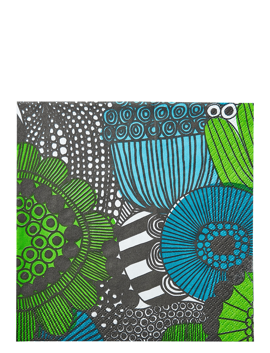 Marimekko by Havi - Marimekko napkin Siirtolapuutarha blue green - stoffservietten - green - 0