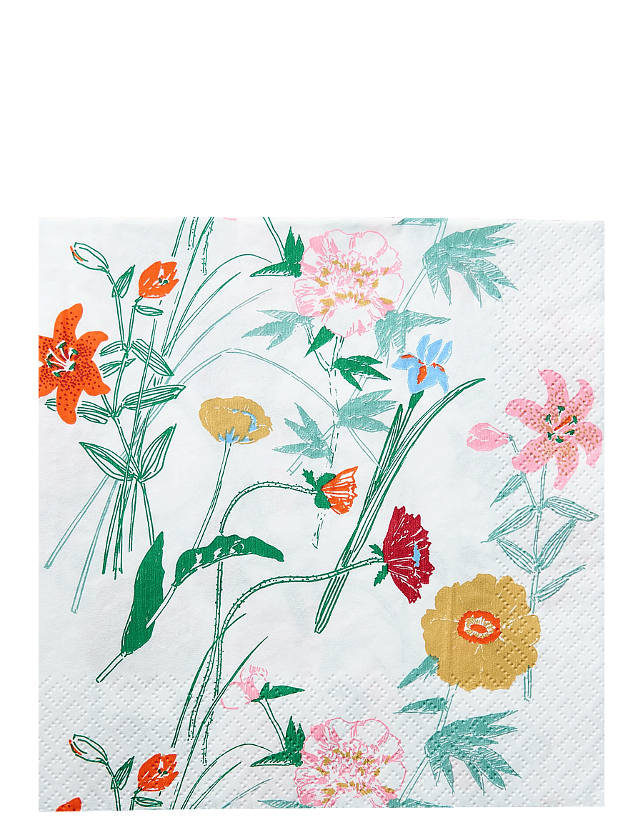Marimekko by Havi - Marimekko napkin Puutarhakutsut - pabersalvrätikud - white - 0