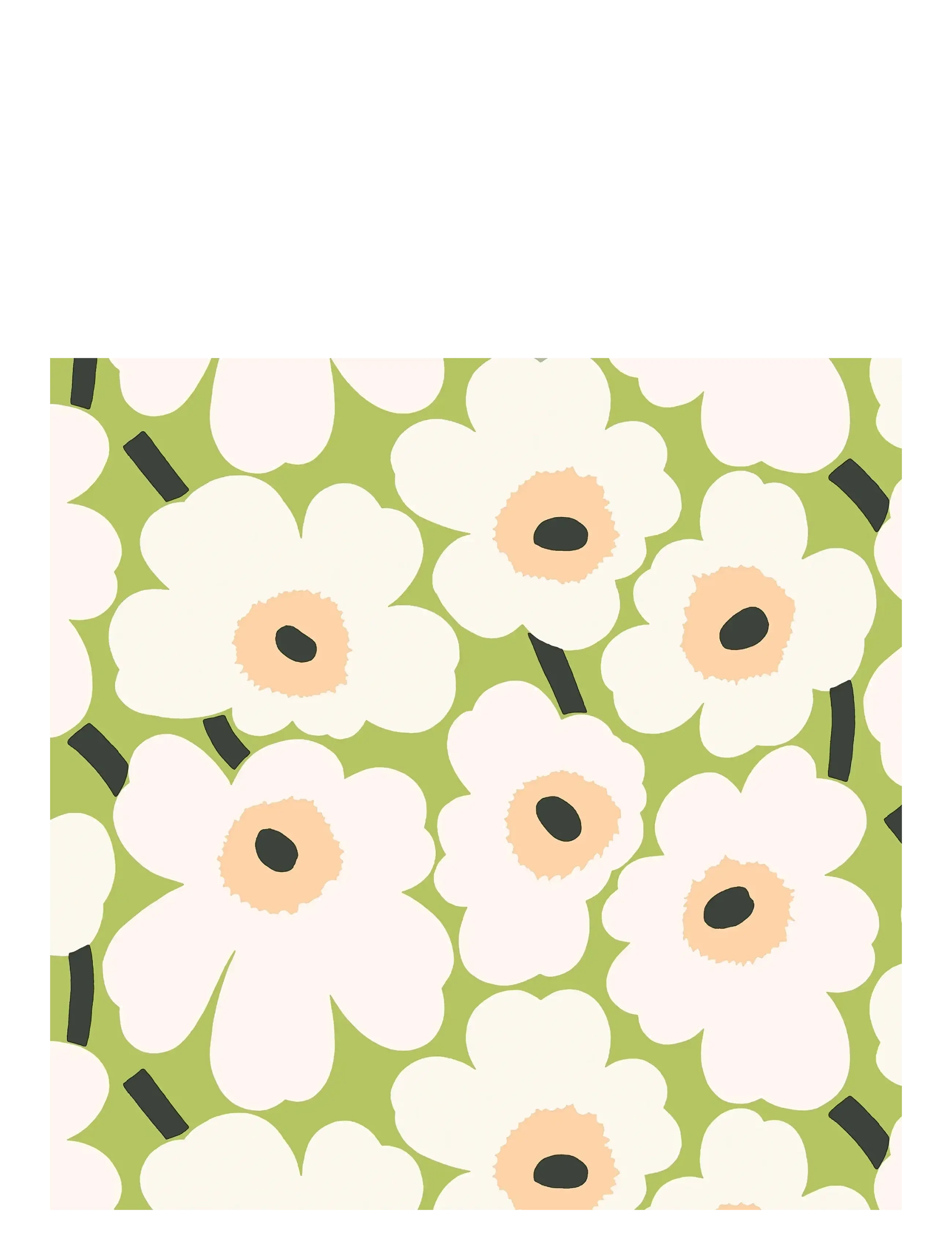 Marimekko by Havi Marimekko Napkin Mini Unikko, Paper Serviet, Grøn, Str: 24X24CM