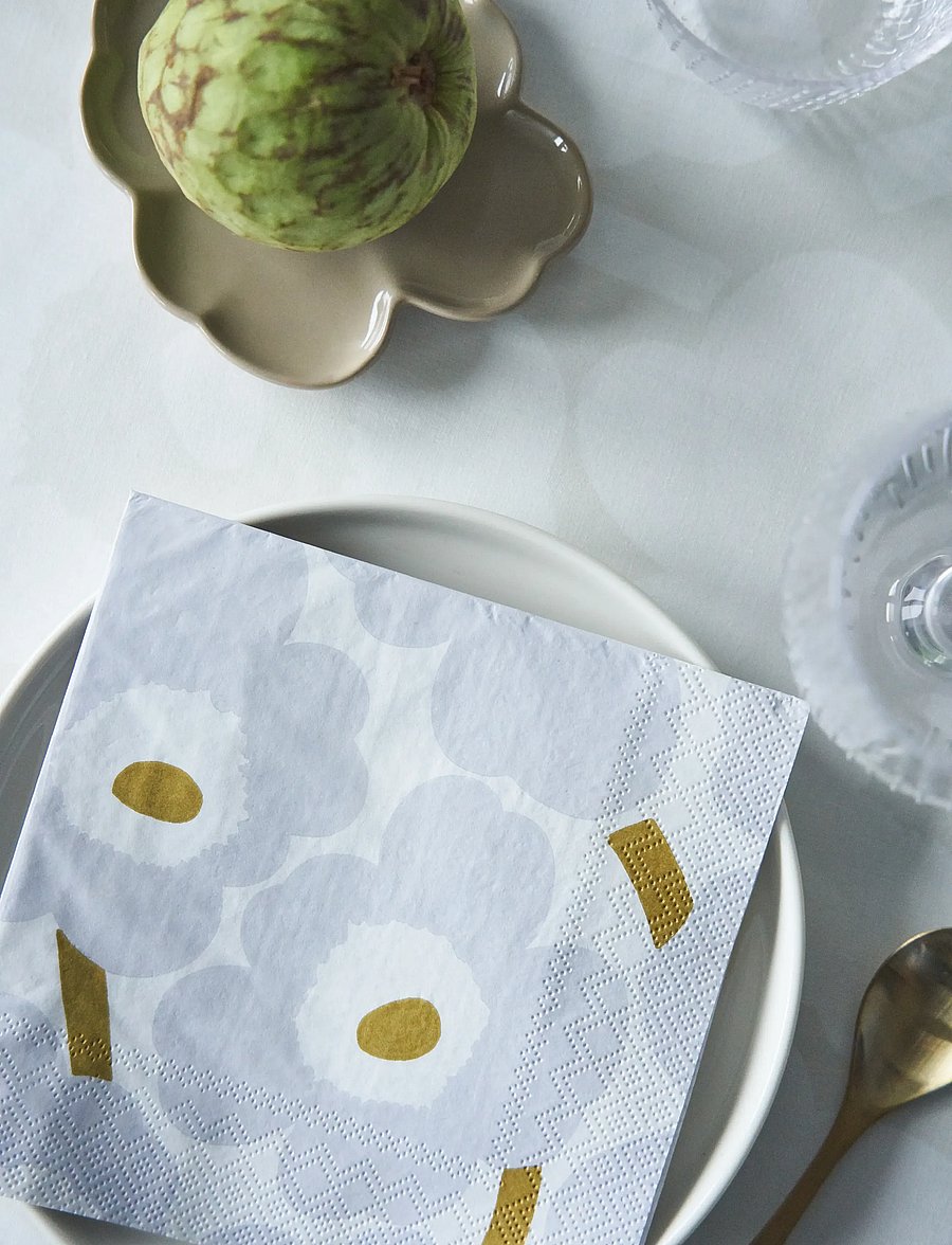 Marimekko by Havi - Marimekko napkin Unikko - popierinės servetėlės - grey - 0