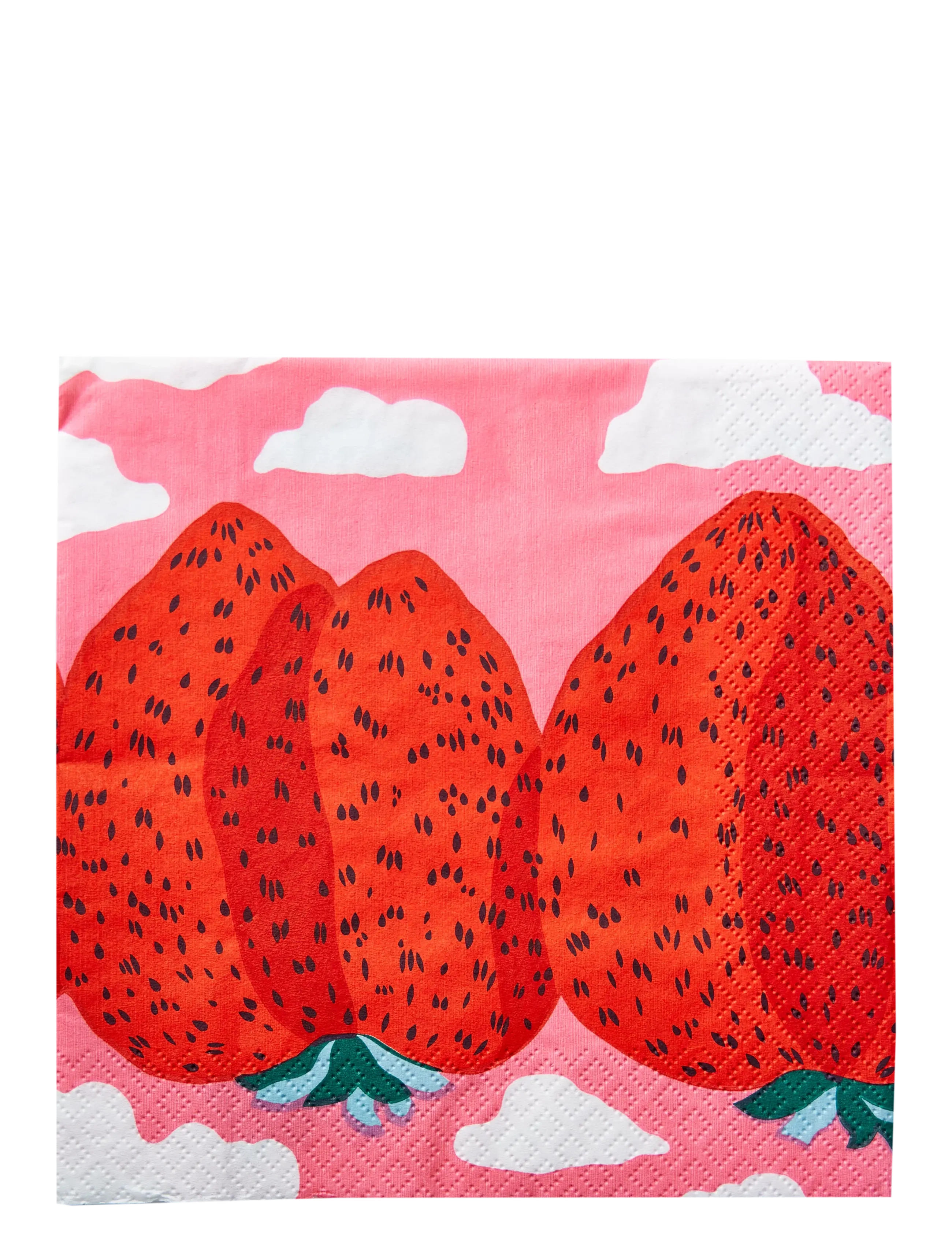 Marimekko by Havi Marimekko Napkin Mansikkavuoret, Paper Serviet, Pink, Str: 33X33CM