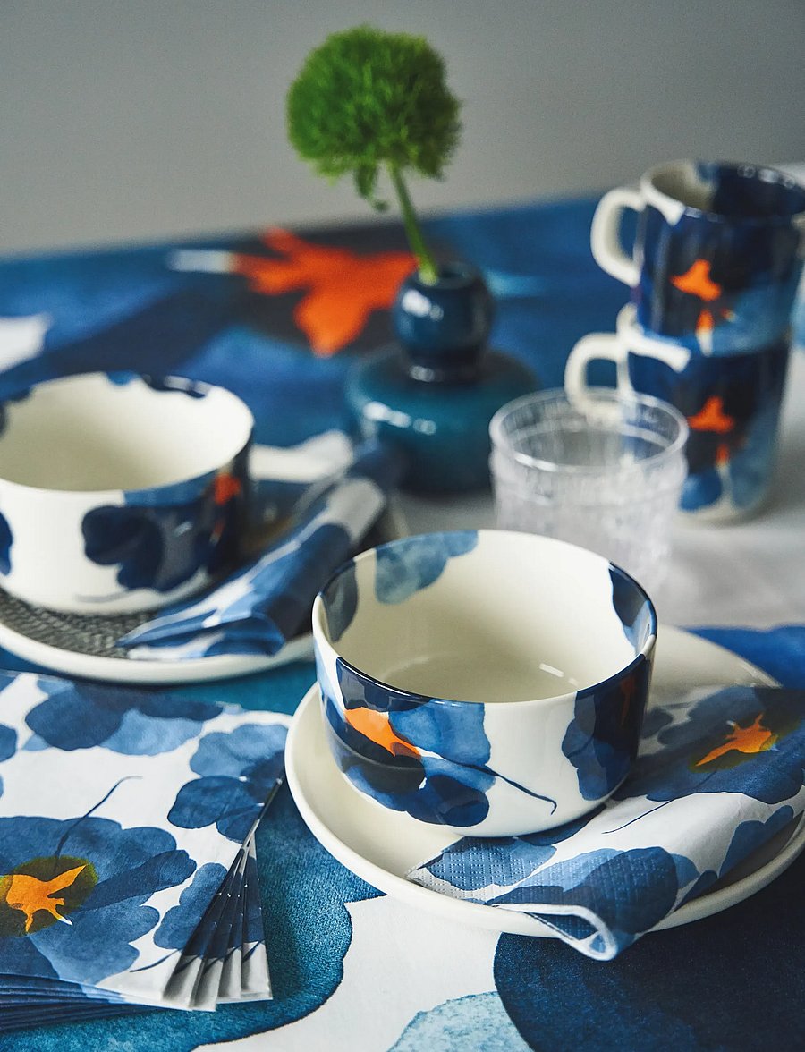 Marimekko by Havi - Marimekko napkin Valssi blue - stofservietter - blue - 1