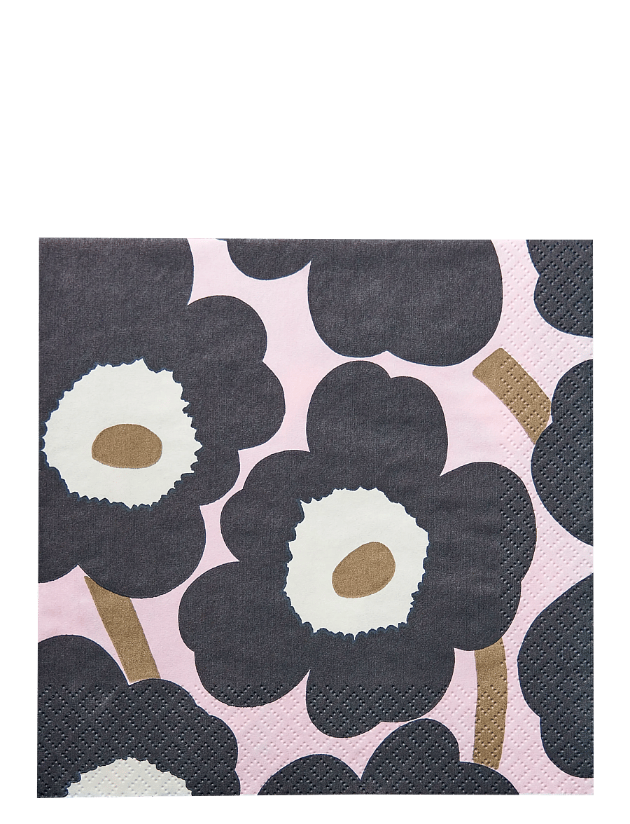Marimekko by Havi - Marimekko napkin Unikko - linased ja puuvillased salvrätikud - black - 0