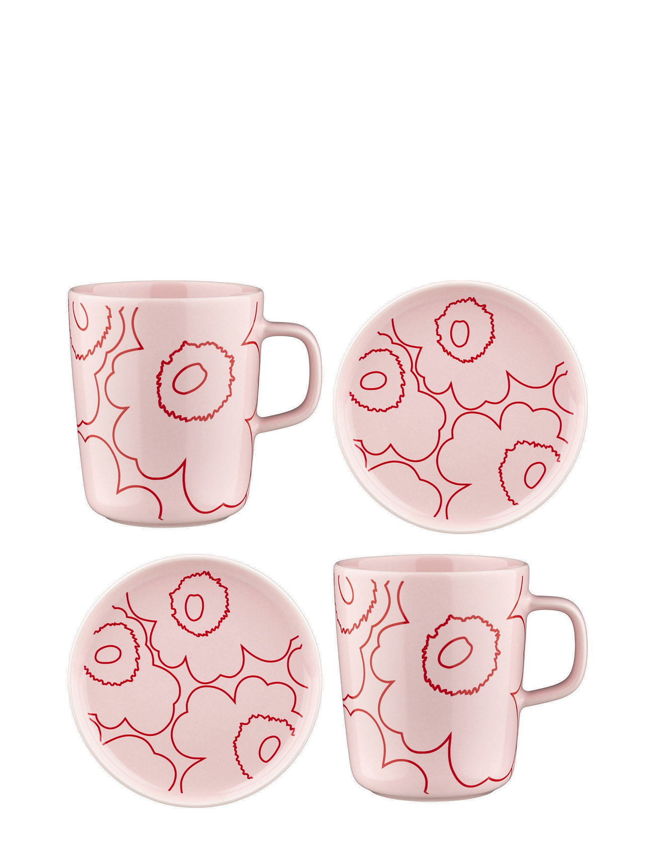 Marimekko Home | Piirto Unikko Set 2 Mugs + 2 Plates | ONE SIZE