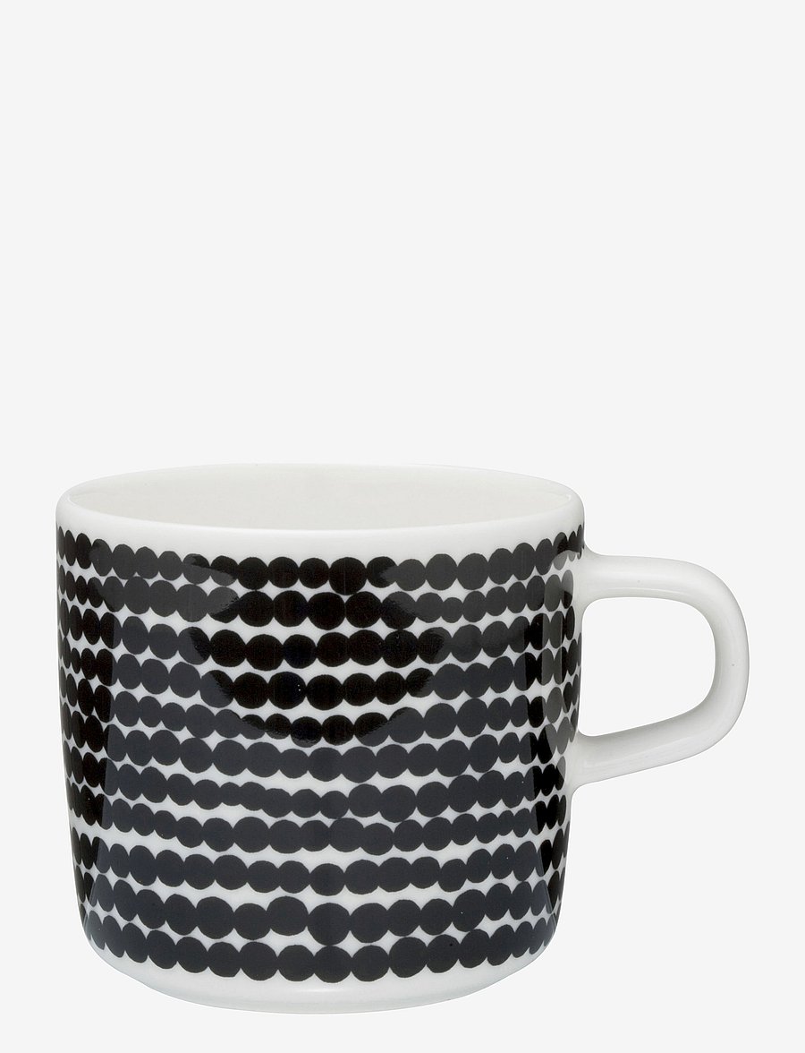 Marimekko Home - SIIRTOLAP. COFFEE CUP 2DL - kaffetassen - white,black/räsymatto - 1