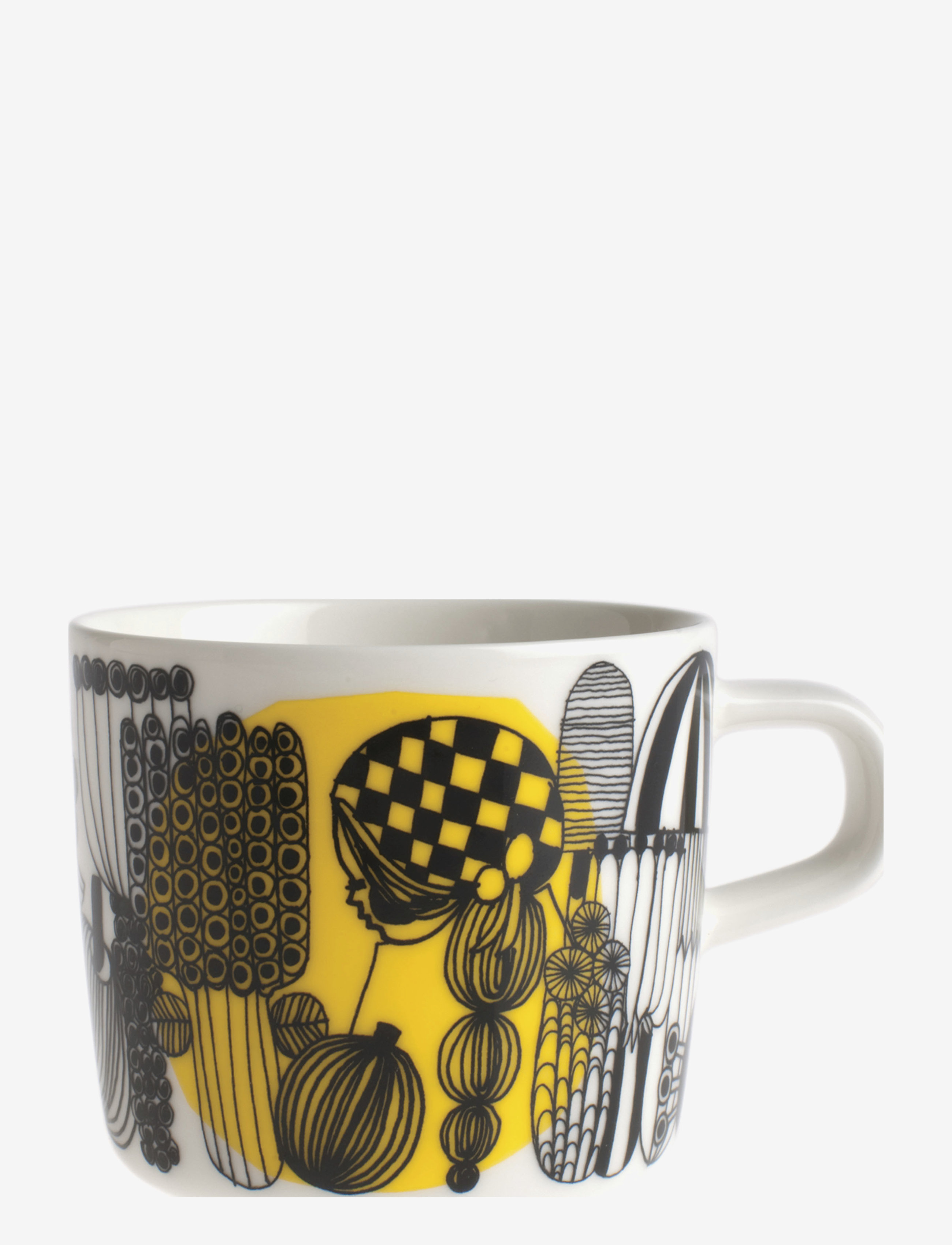 Marimekko Home SIIRTOLAP. COFFEE CUP 2DL - Marimekko Home - WHITE,BLACK,YELLOW / yellow