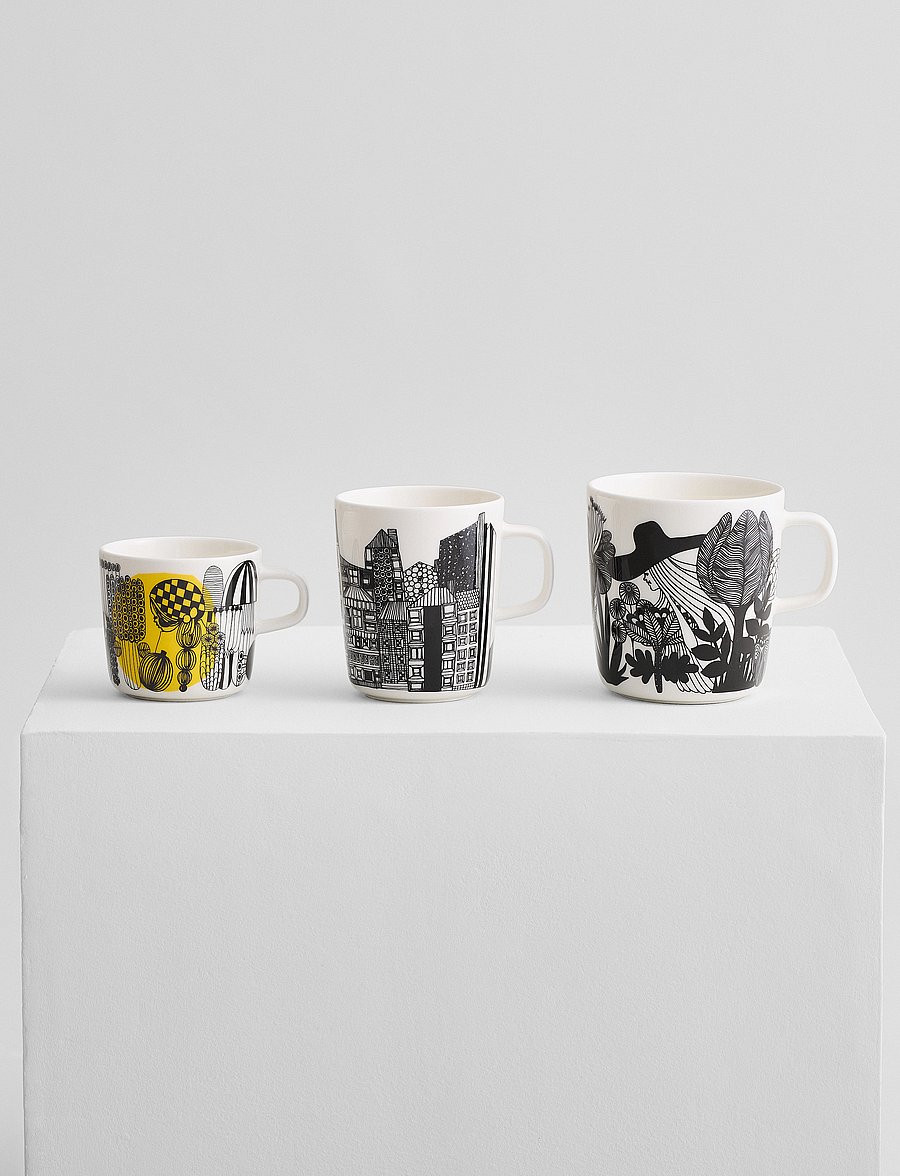 Marimekko Home - SIIRTOLAPUUTARHA MUG 2,5 DL - die niedrigsten preise - white,black,orange - 1