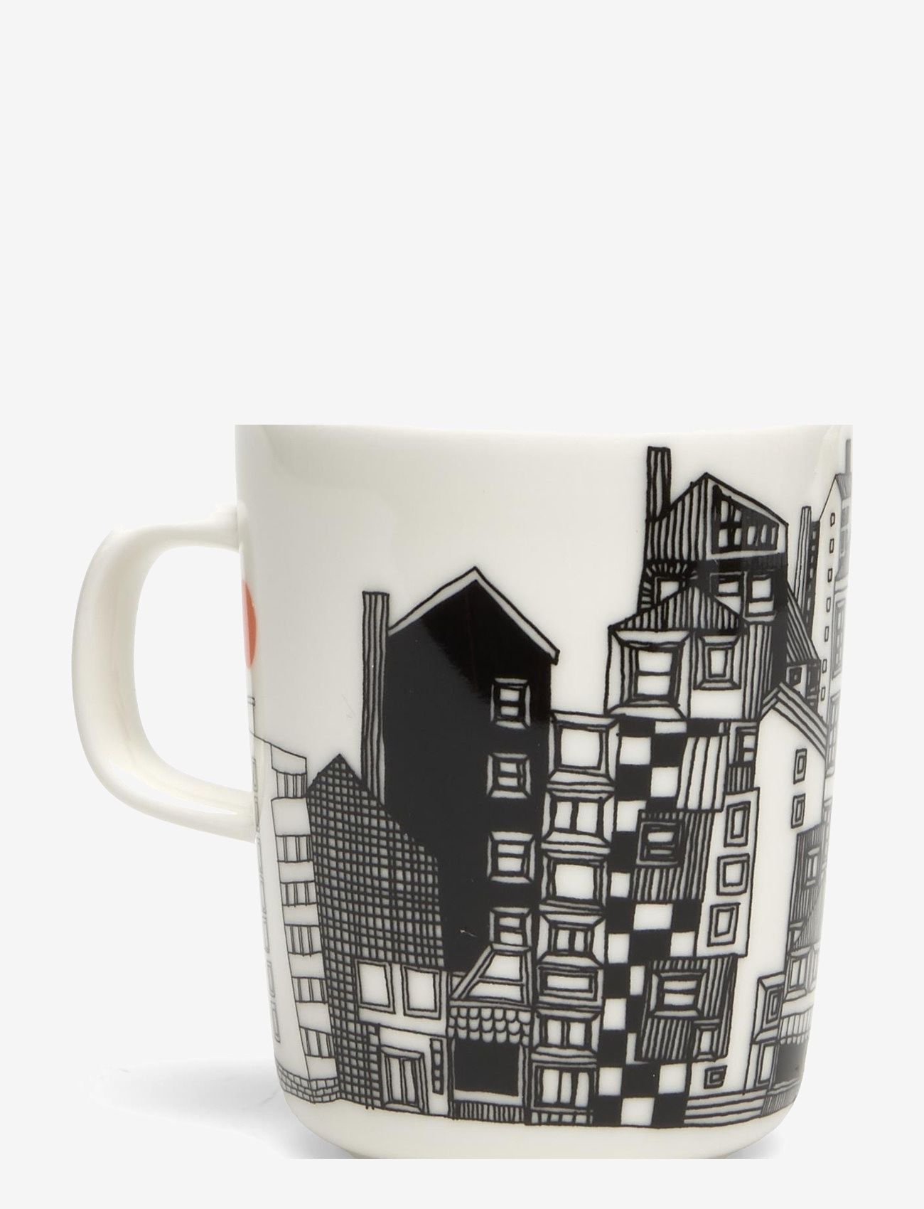 Marimekko Home - SIIRTOLAPUUTARHA MUG 2,5 DL - white,black,orange - 0
