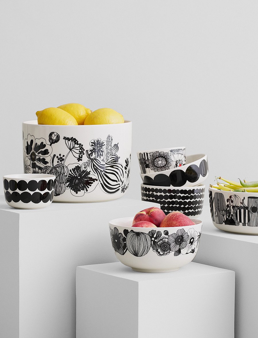 Marimekko Home - SIIRTOLAPUUTARHA BOWL 5DL - madalaimad hinnad - white,black/räsymatto - 1