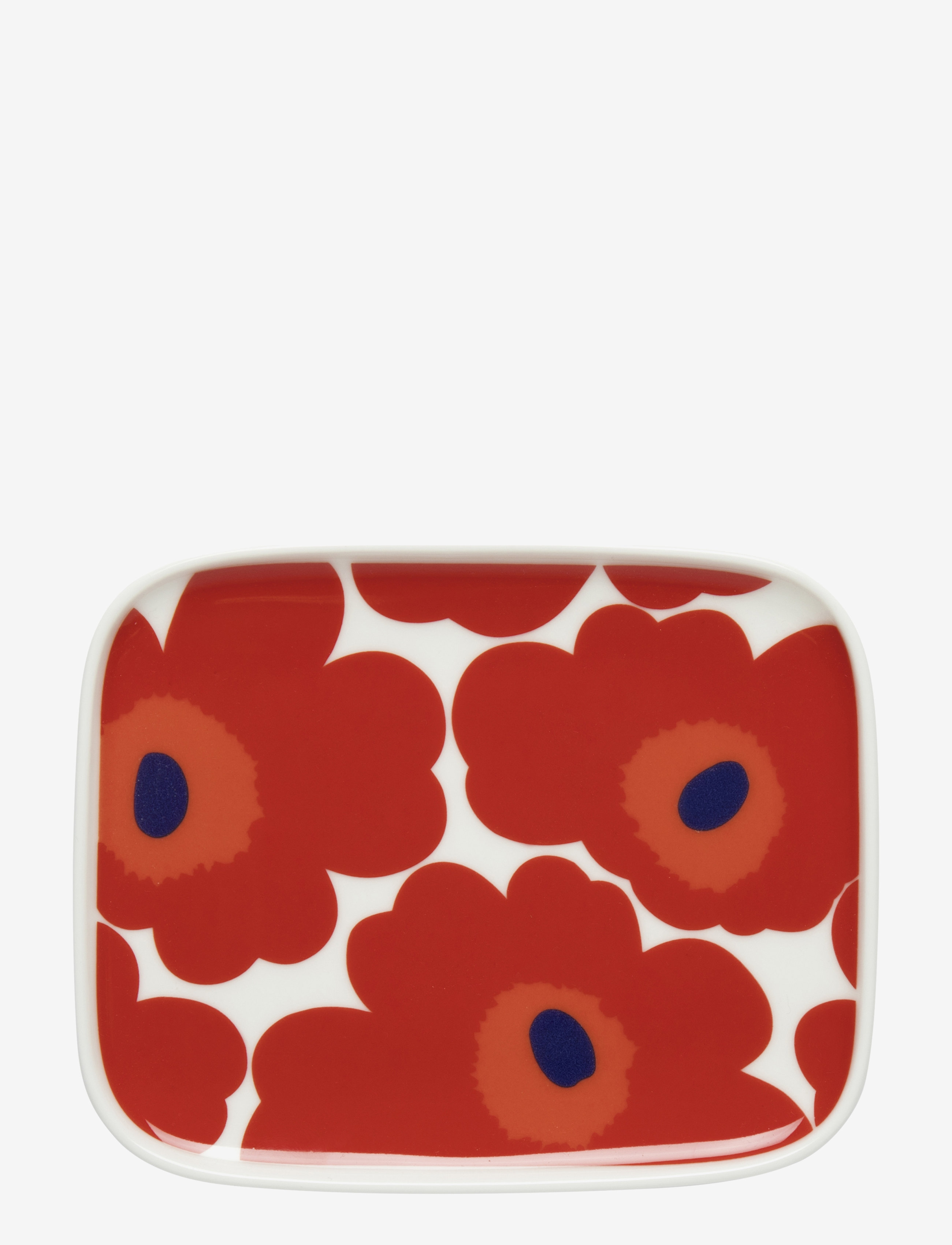 Marimekko Home UNIKKO PLATE 15X12 CM - Teller - WHITE, RED, BLUE / red