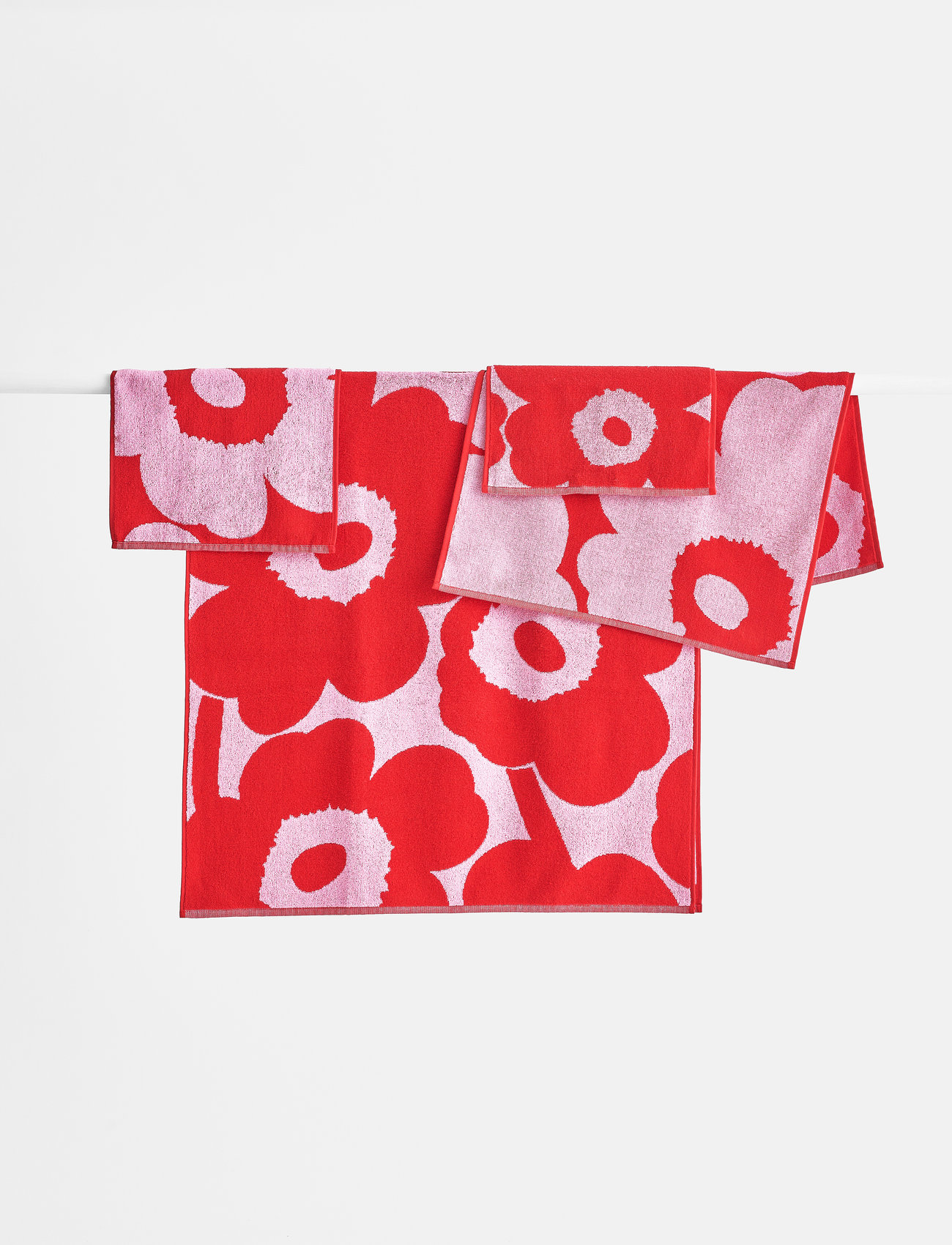 Marimekko Home - UNIKKO GUEST TOWEL 30X50CM - de laveste prisene - pink/ red - 1