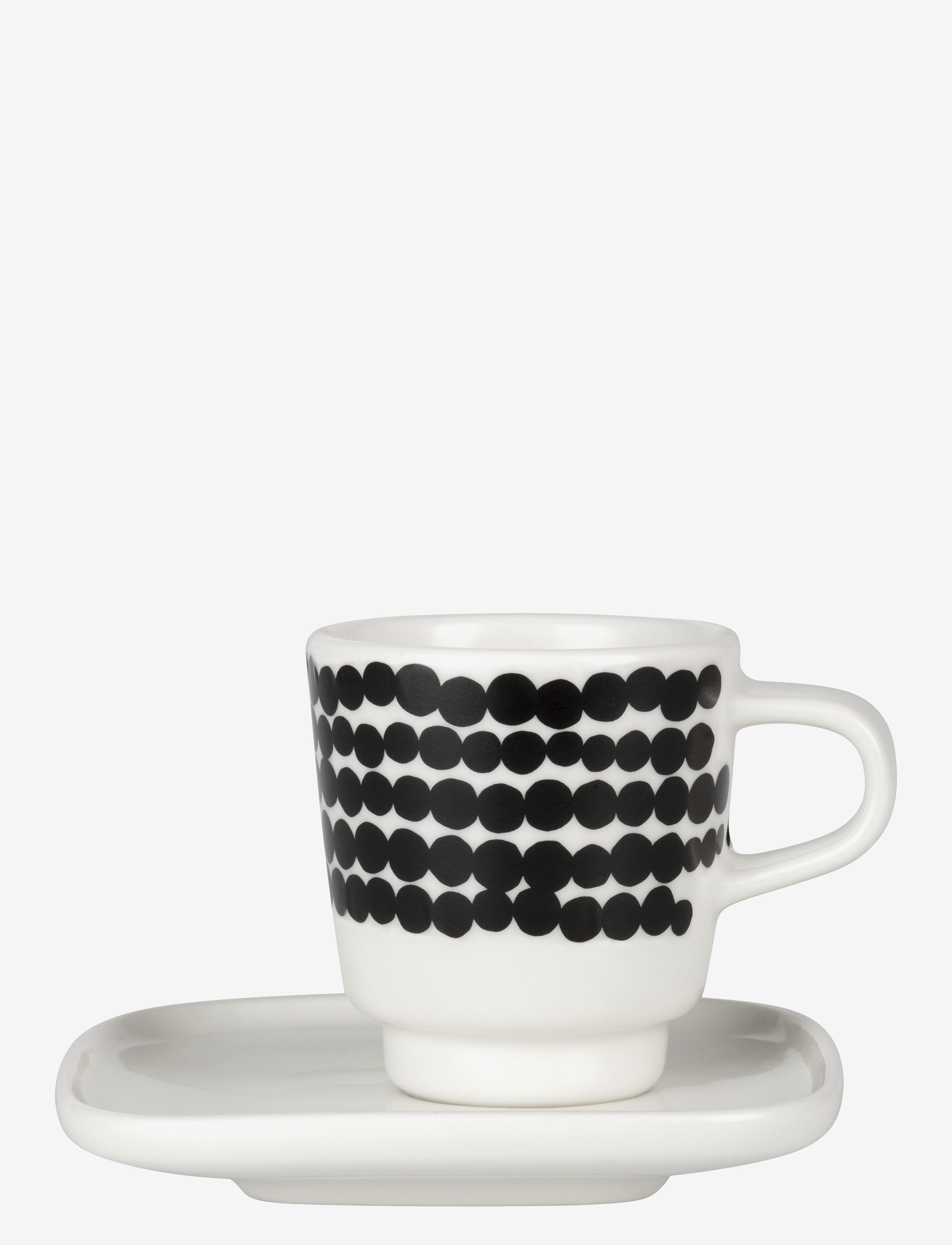 Marimekko Home Siirtolap. Espresso Cup+Saucer, Espresso Kop, Sort, Str: 5 cl