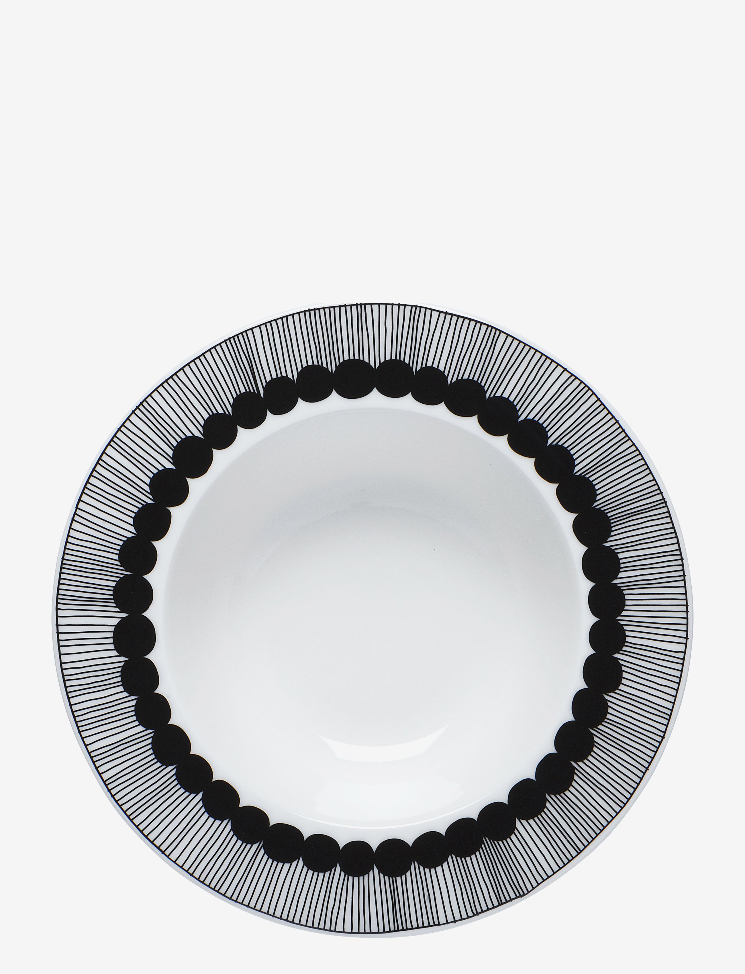 Marimekko Home - SIIRTOLAP. DEEP PLATE 2,5 DL - pastatallerkner - white, black - 2