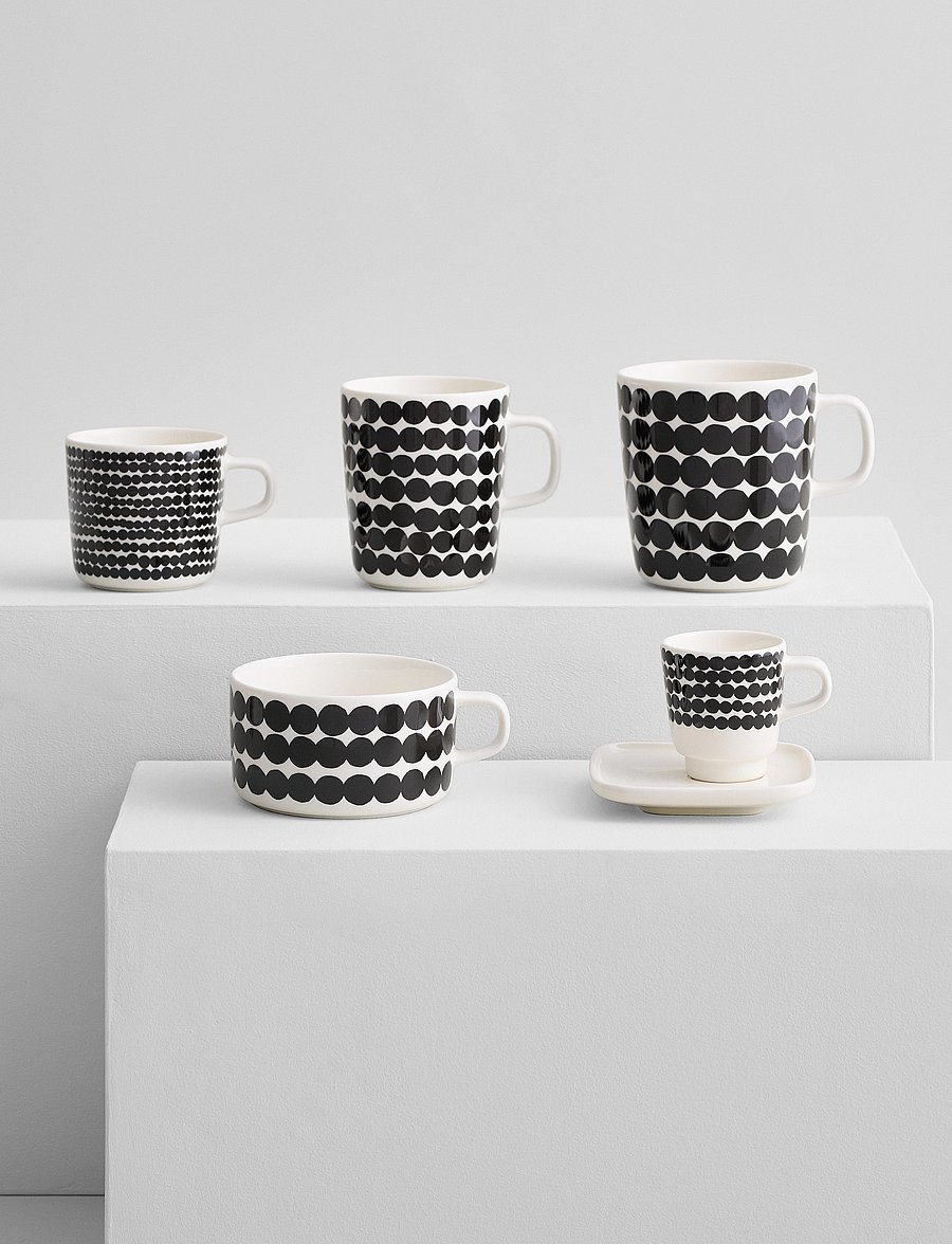 Marimekko Home - SIIRTOLAPUUTARHA MUG 4 DL - arbatos puodeliai - white, black - 0