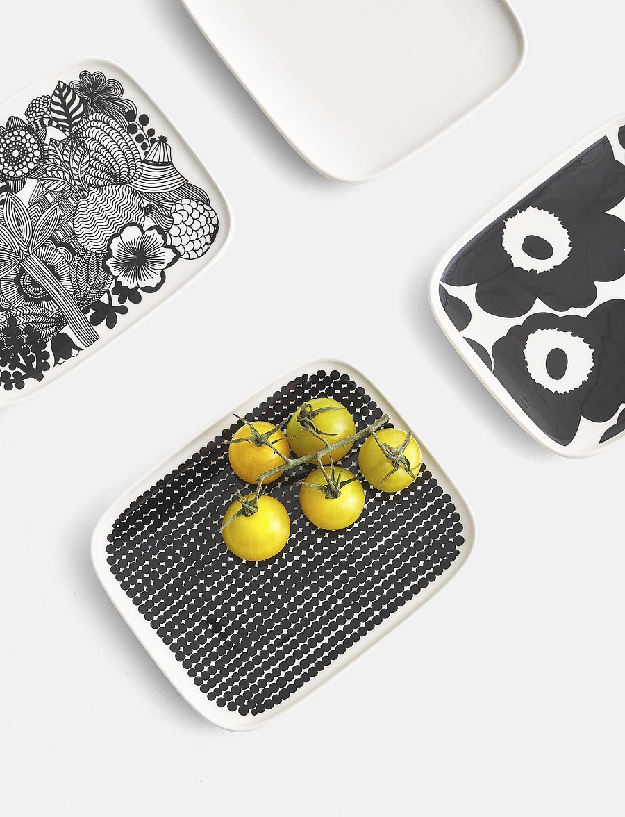 Marimekko Home - RÄSYMATTO PLATE 15X12 CM - speiseteller - white, black - 0