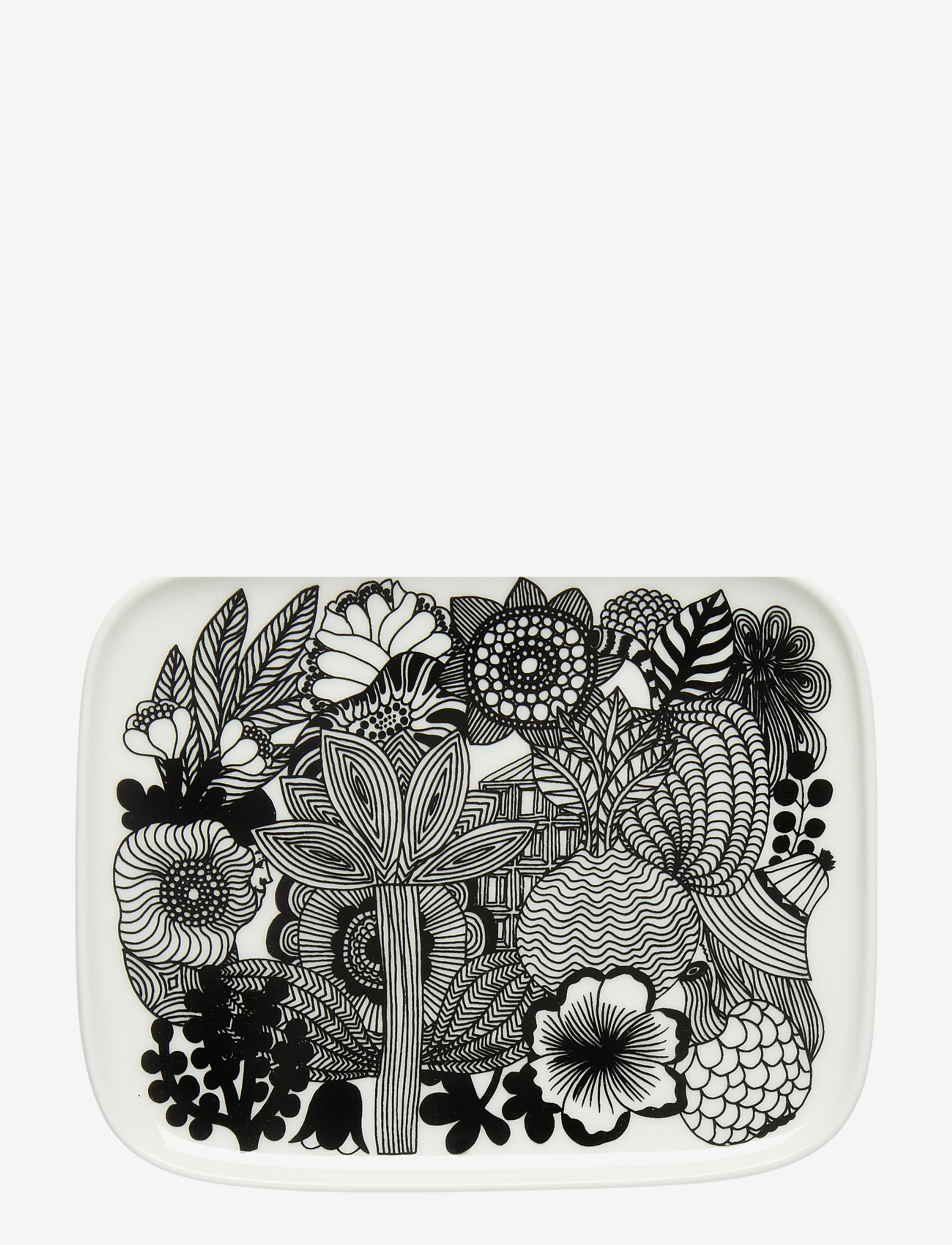 SIIRTOLAPUUTARHA PLATE 15X12CM - WHITE, BLACK