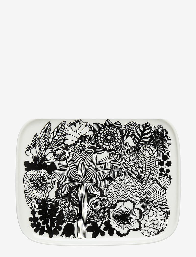 Marimekko Home - SIIRTOLAPUUTARHA PLATE 15X12CM - nach preis einkaufen - white, black - 0
