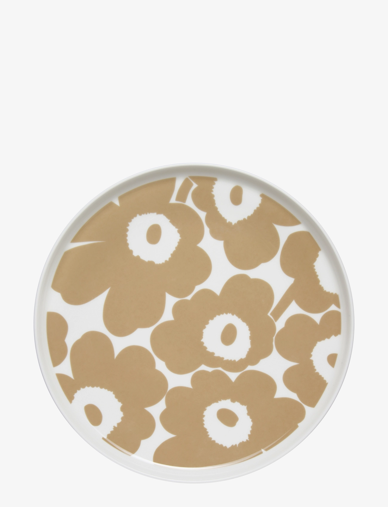Marimekko Home Unikko Plate 25Cm, Ø 25 cm, Plates, Beige - Dinner Homeware