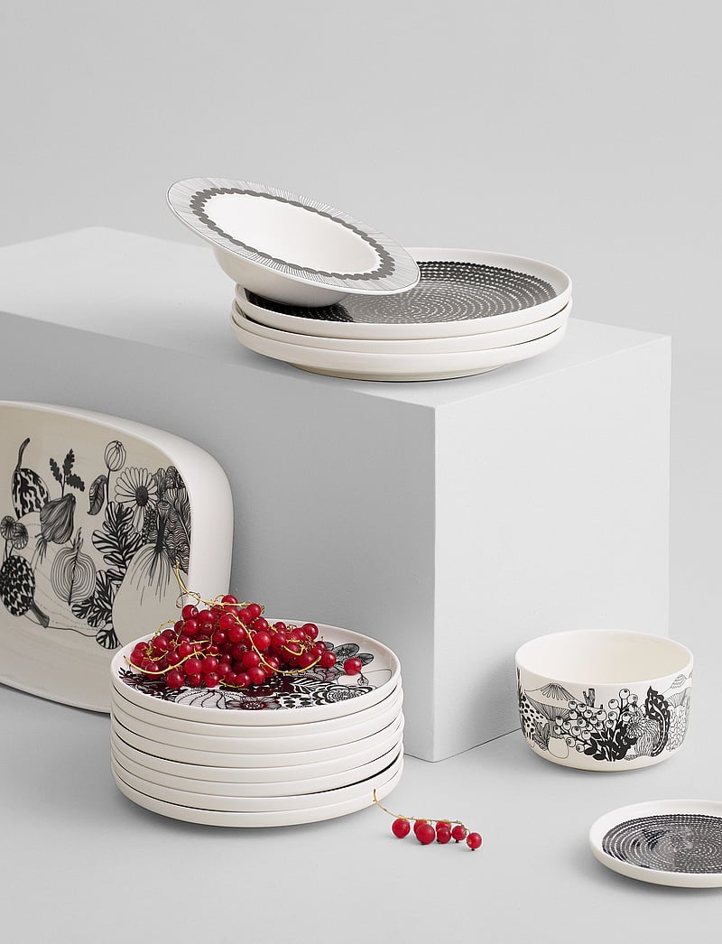 Marimekko Home - SIIRTOLAPUUTARHA PLATE 20CM - osta hinnan perusteella - white, black - 1