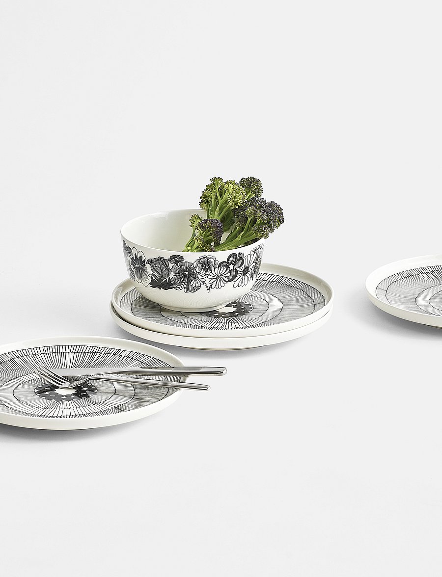 Marimekko Home - SIIRTOLAPUUTARHA BOWL 9 DL - serveerimisnõud - white, black - 2