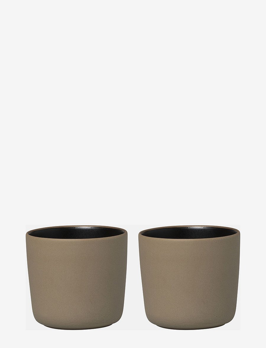 Marimekko Home - OIVA COFFEE CUP 2PCS W/O HANDLES - terra, black - 0