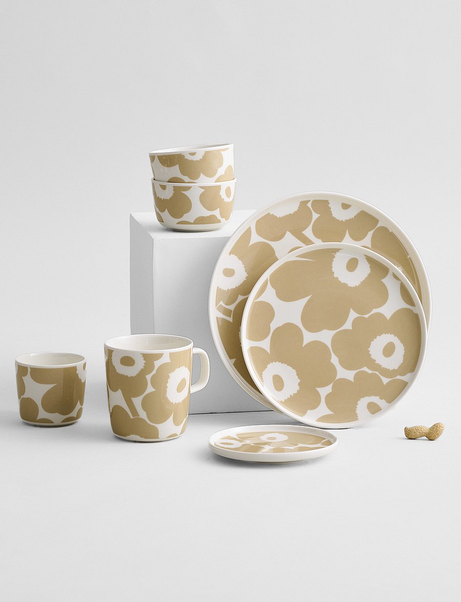 Marimekko Home - UNIKKO PLATE 20 CM - frühstücksteller - white, beige - 0