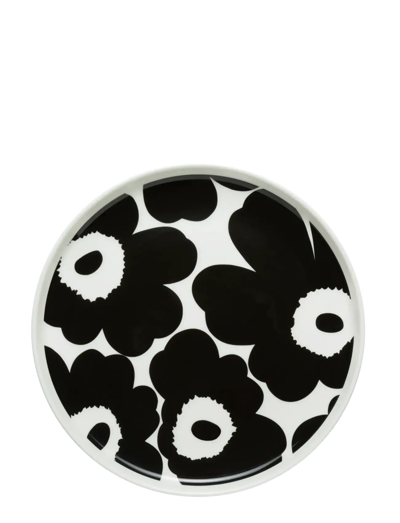 Marimekko Home UNIKKO PLATE 13,5 CM - Frühstücksteller - WHITE, BLACK / black
