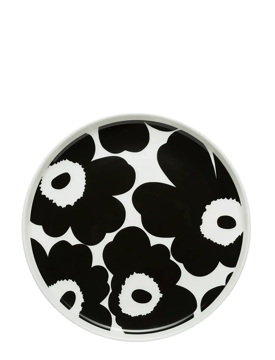 Marimekko Home - UNIKKO PLATE 20 CM - frühstücksteller - white, black - 1