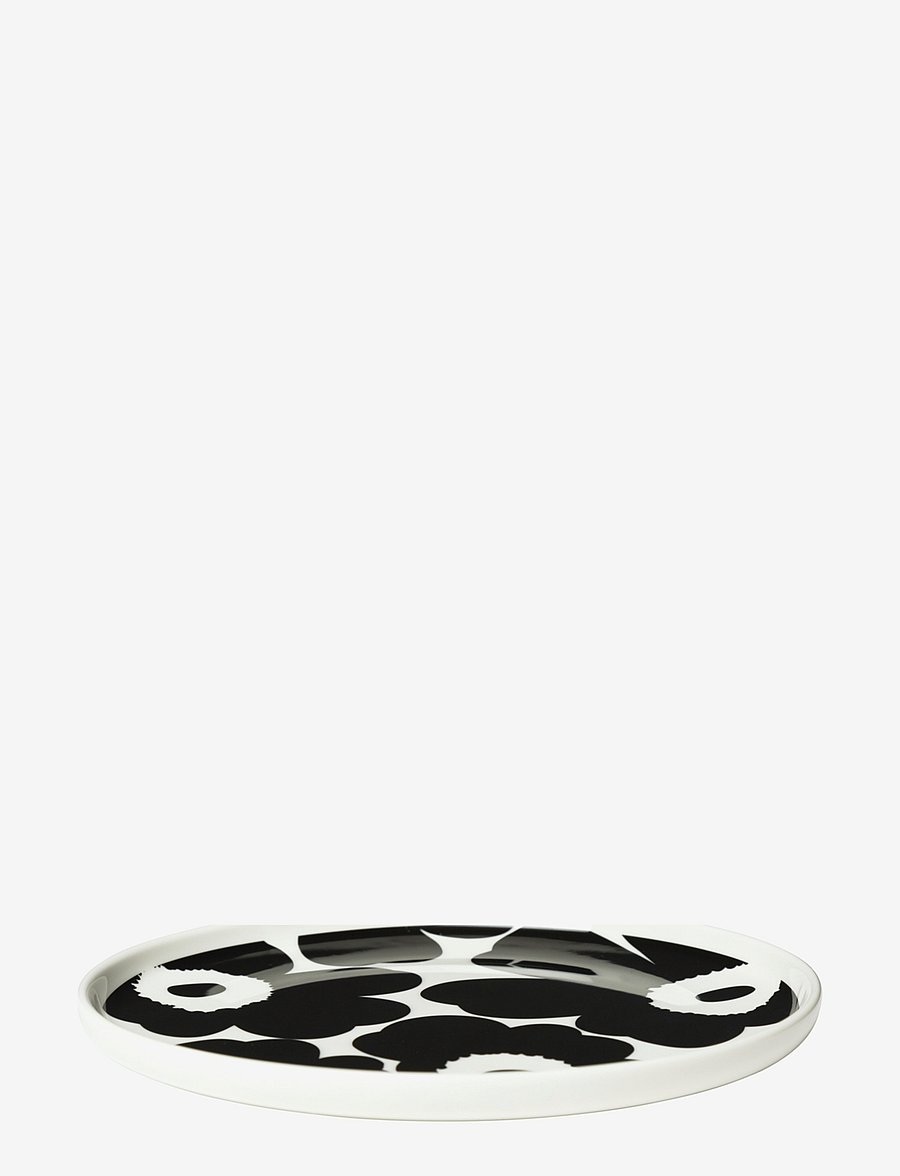 Marimekko Home - UNIKKO PLATE 20 CM - väikesed taldrikud - white, black - 2