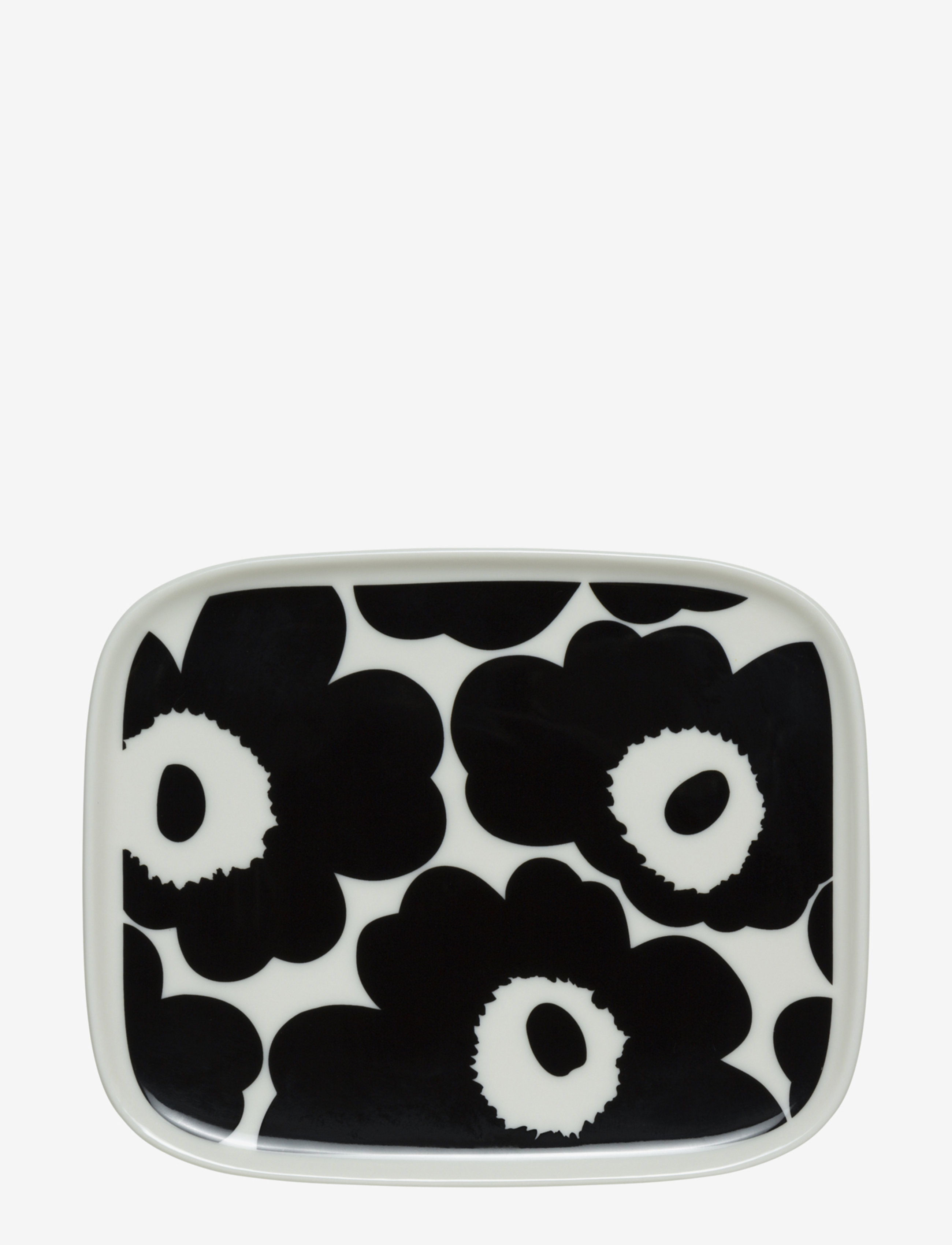 Marimekko Home UNIKKO PLATE - Teller - WHITE, BLACK / black