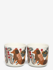 Marimekko Home - KETUNMARJA COFFEE CUP W/OUT H 2PCS - coffee cups - white/ red-brown/ dark green - 0