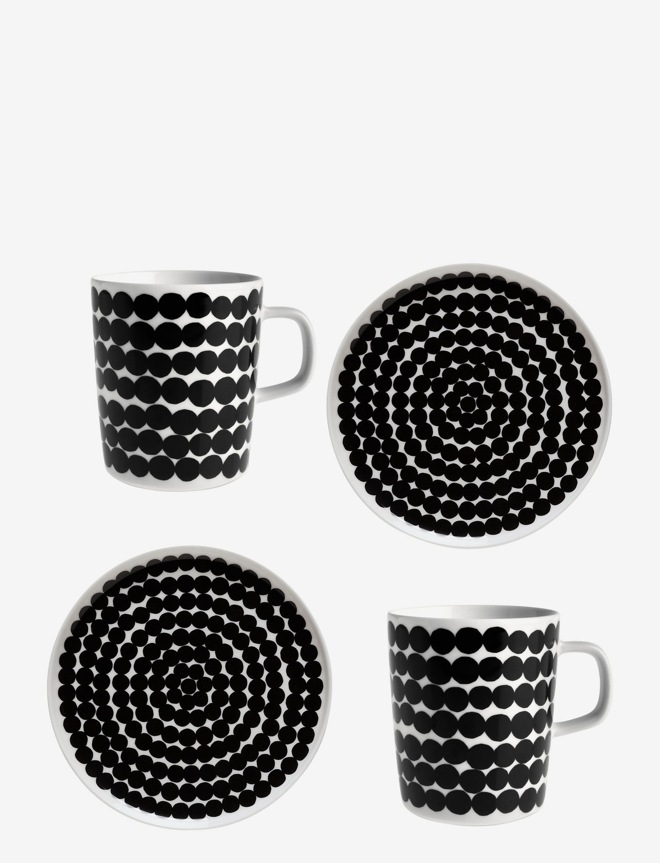Marimekko Home - SIIRTOLAPUUTARHA BREAKFAST SET 2PCS M+P - väikesed taldrikud - white,black - 0
