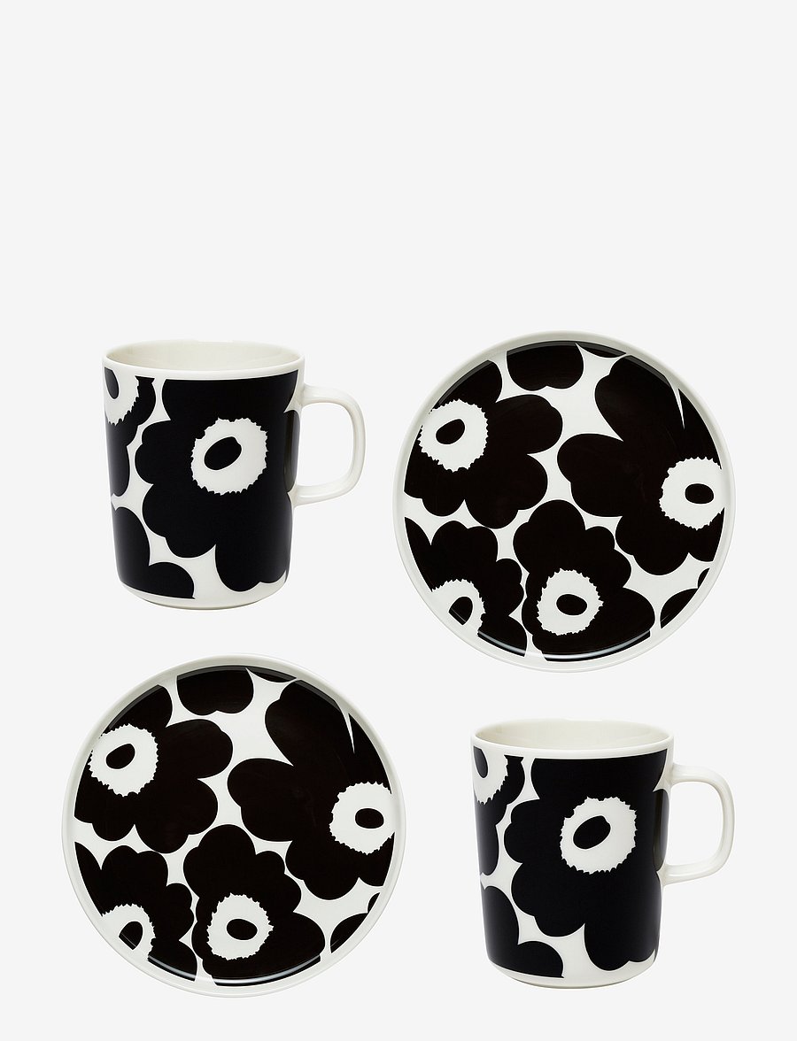 Marimekko Home - UNIKKO BREAKFAST SET 2PCS M+P - tasses à café - white,black - 0