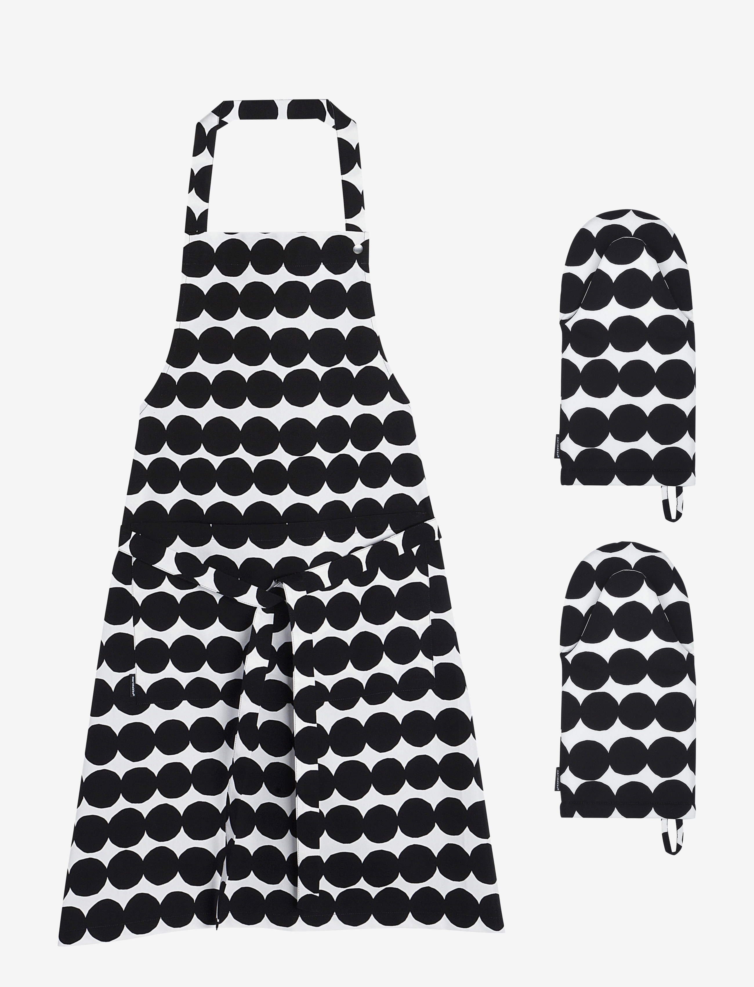 Marimekko Home RÄSYMATTO KITCHEN TEXTILE SET - Forklæder - WHITE, BLACK / multi