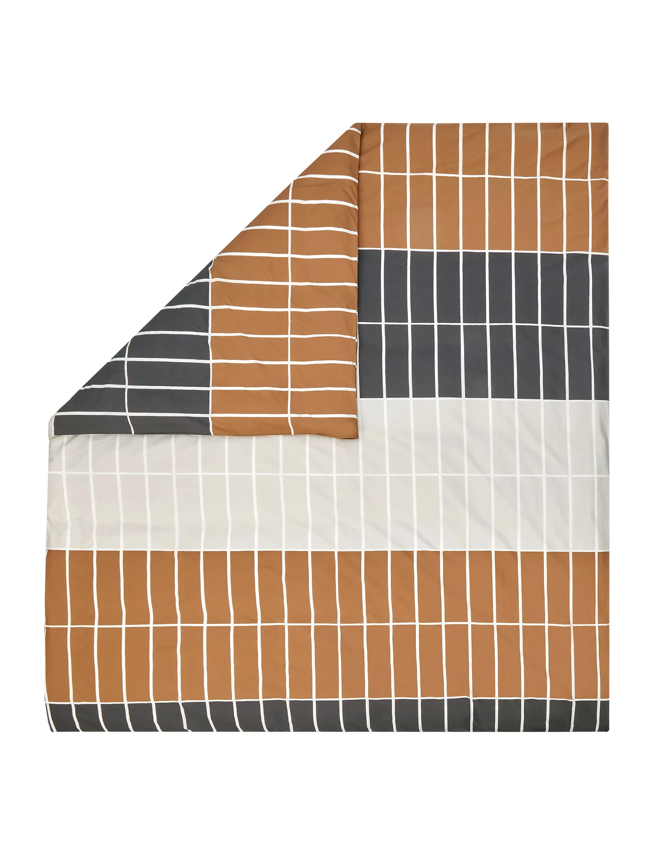 Marimekko Home - TIILISKIVI Duvet Cover 240X220 CM - håndklæder - dark brown, beige, charcoal - 0