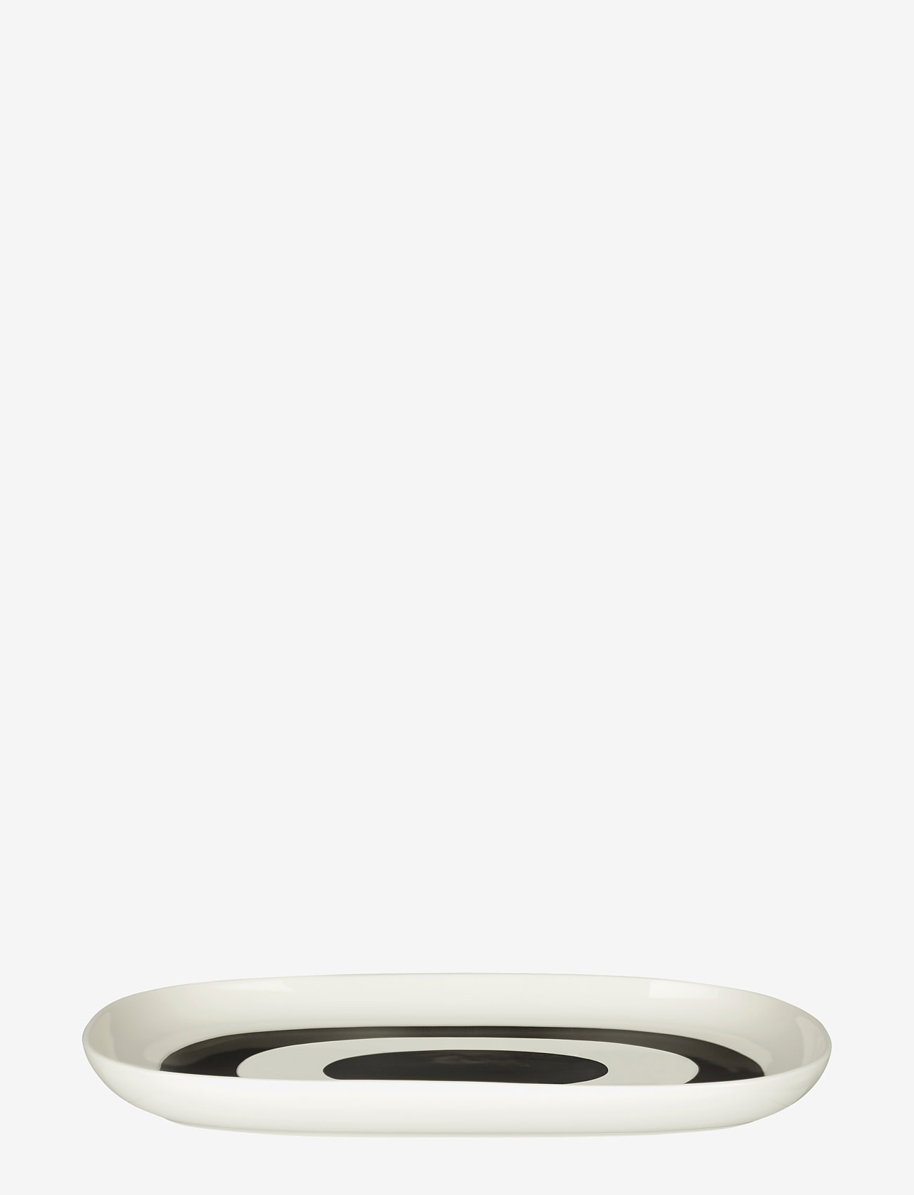 Marimekko Home - MELOONI PLATTER 23X32CM - trauki uz kājas un šķīvji servēšanai - white, black - 1