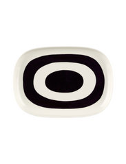 Marimekko Home - MELOONI PLATTER 23X32CM - serveringsfat & uppläggningsfat - white, black - 2