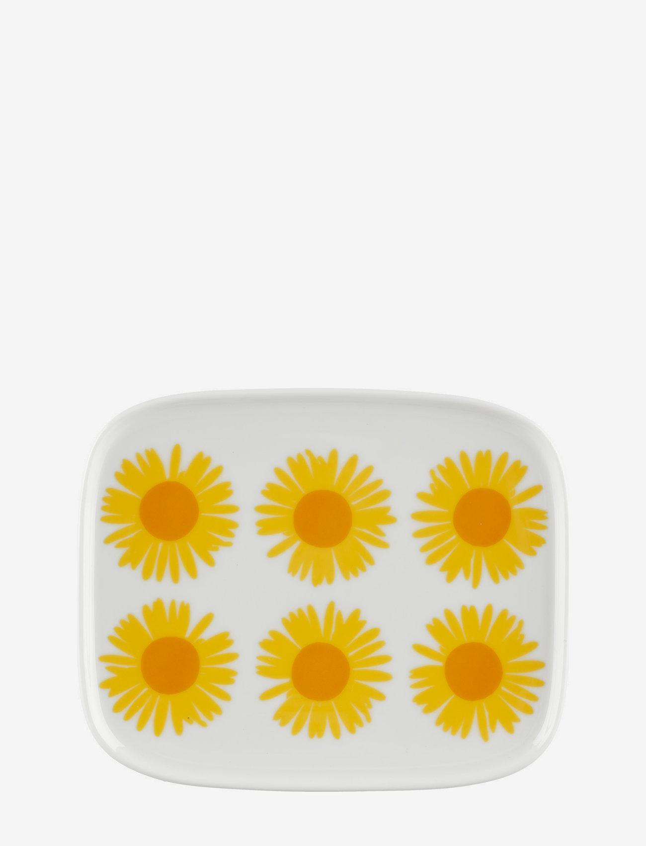 Marimekko Home - AURINGONKUKKA PLATE 15X12CM - najniższe ceny - white, sun yellow, orange - 0