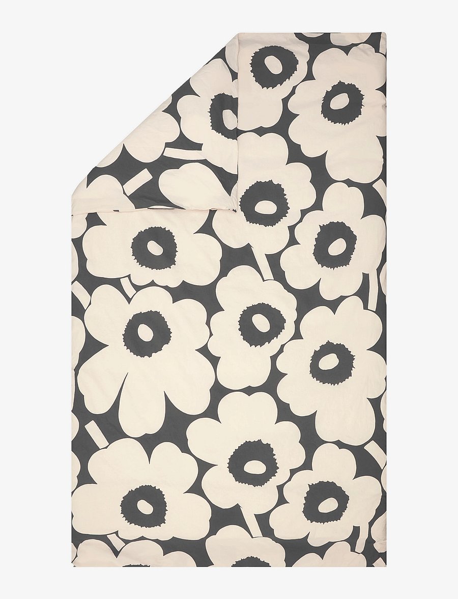Marimekko Home - UNIKKO DC 135/140X200CM - tekikotid - charcoal, off white - 0