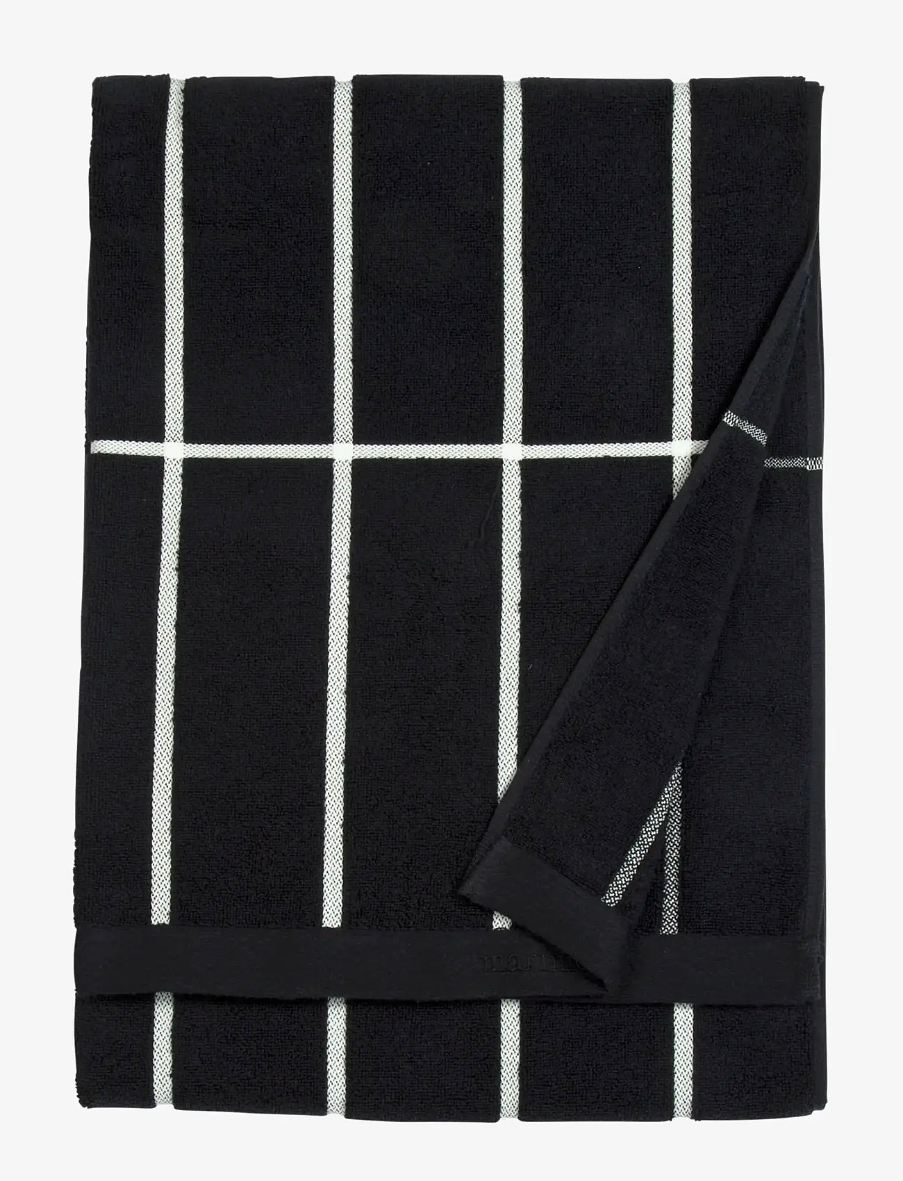 Marimekko Home - TIILISKIVI BATH TOWEL 70X150CM - badehåndklæder - black, white - 0