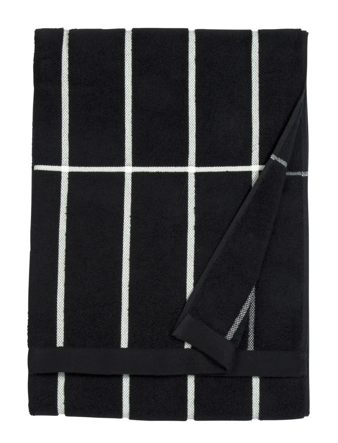 Marimekko Home TIILISKIVI GUEST TOWEL 30X50 - Textilien - BLACK, WHITE / black