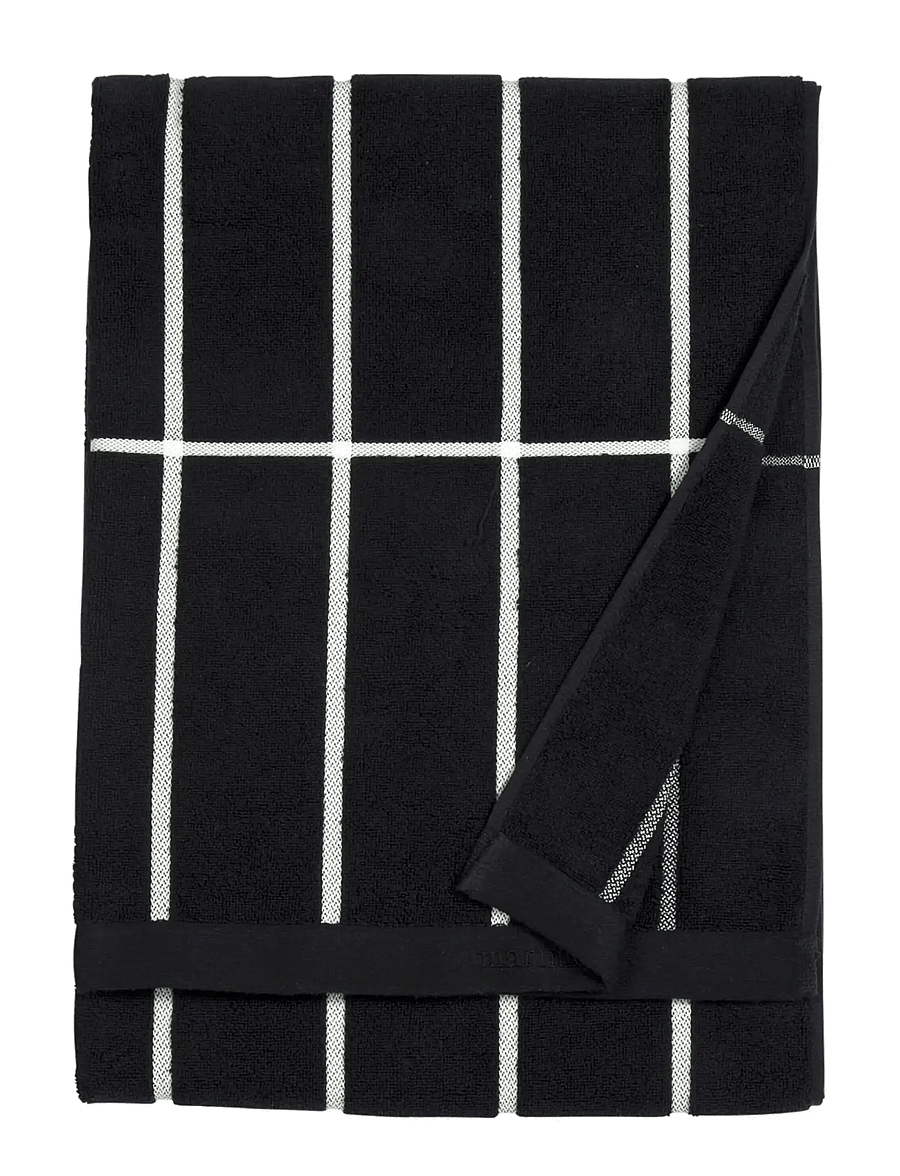 Marimekko Home - TIILISKIVI BATH TOWEL 70X150CM - bath towels - black, white - 0