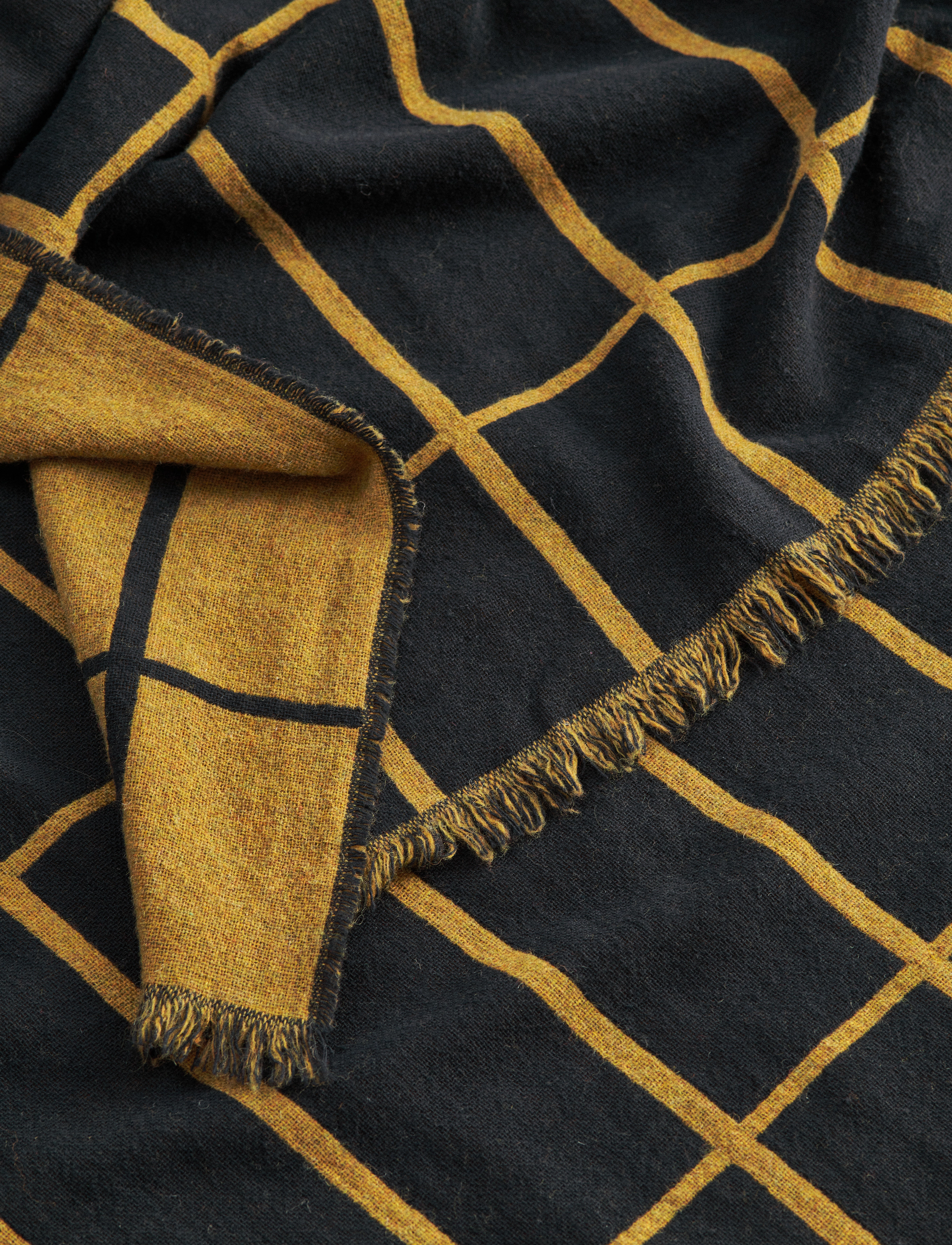 Marimekko Home Tiiliskivi Throw 130X175Cm, 140X 180 cm, Cushions & Blankets, Gold - Blankets Throws, Homeware